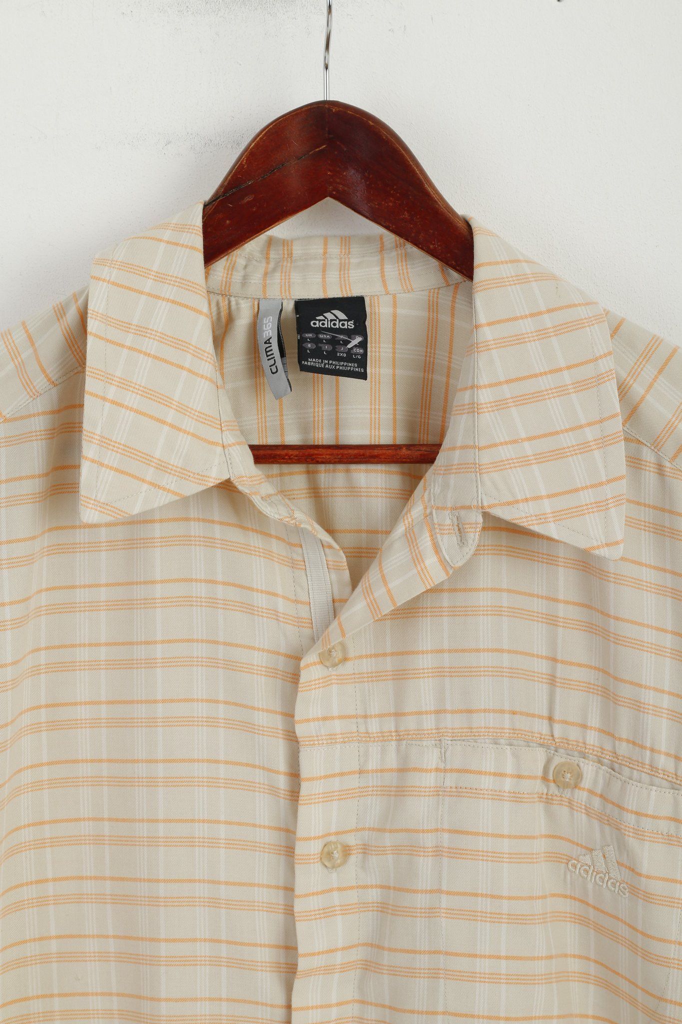 Adidas Adidas Men L Casual Shirt Beige Pockets Trekking 7138 Size US L / EU 52-54 / 3 - 3 Thumbnail