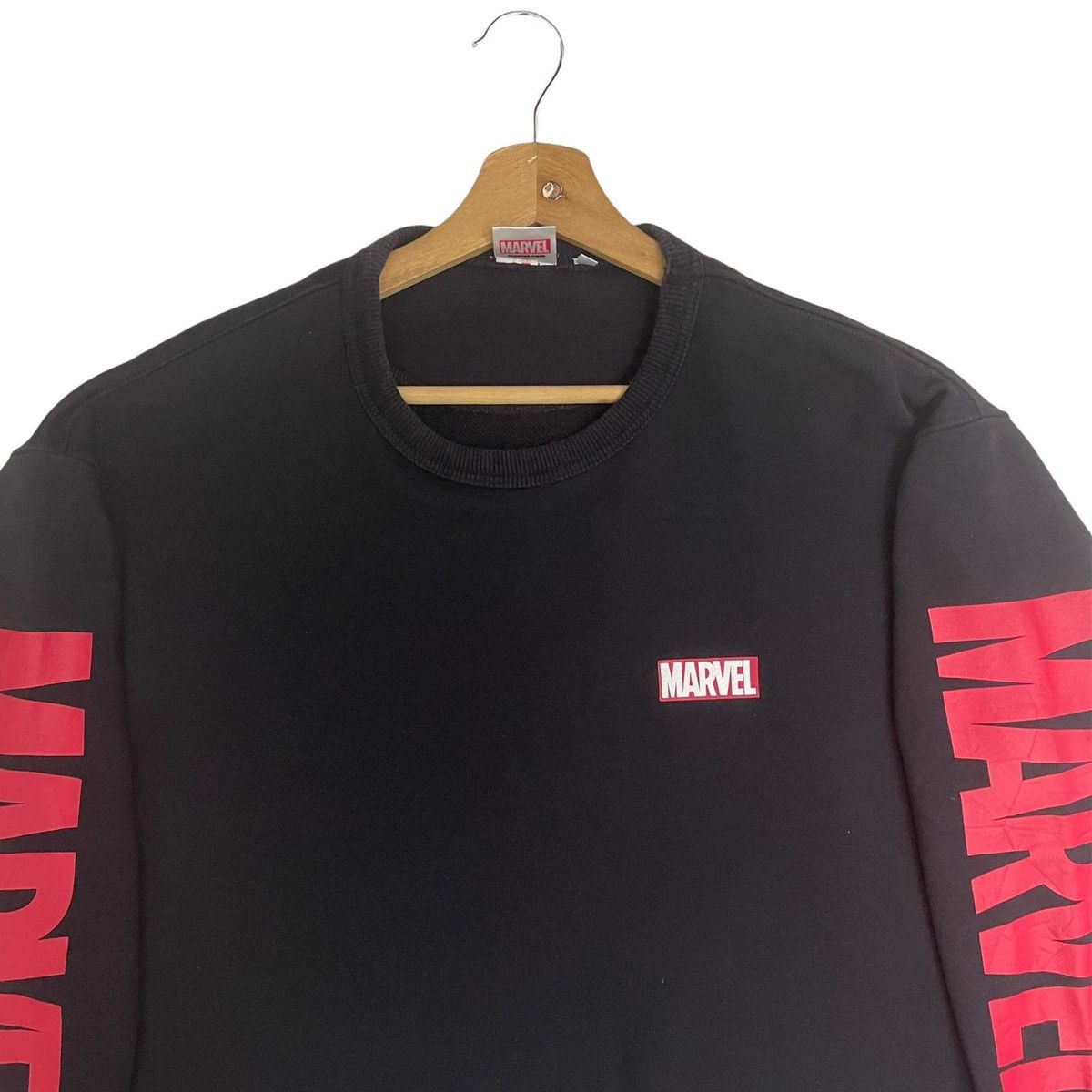 Japanese Brand Marvel Spellout Logo Crewneck Sweatshirt Size M Size US M / EU 48-50 / 2 - 4 Thumbnail