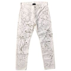 Paint Splatter White Jeans