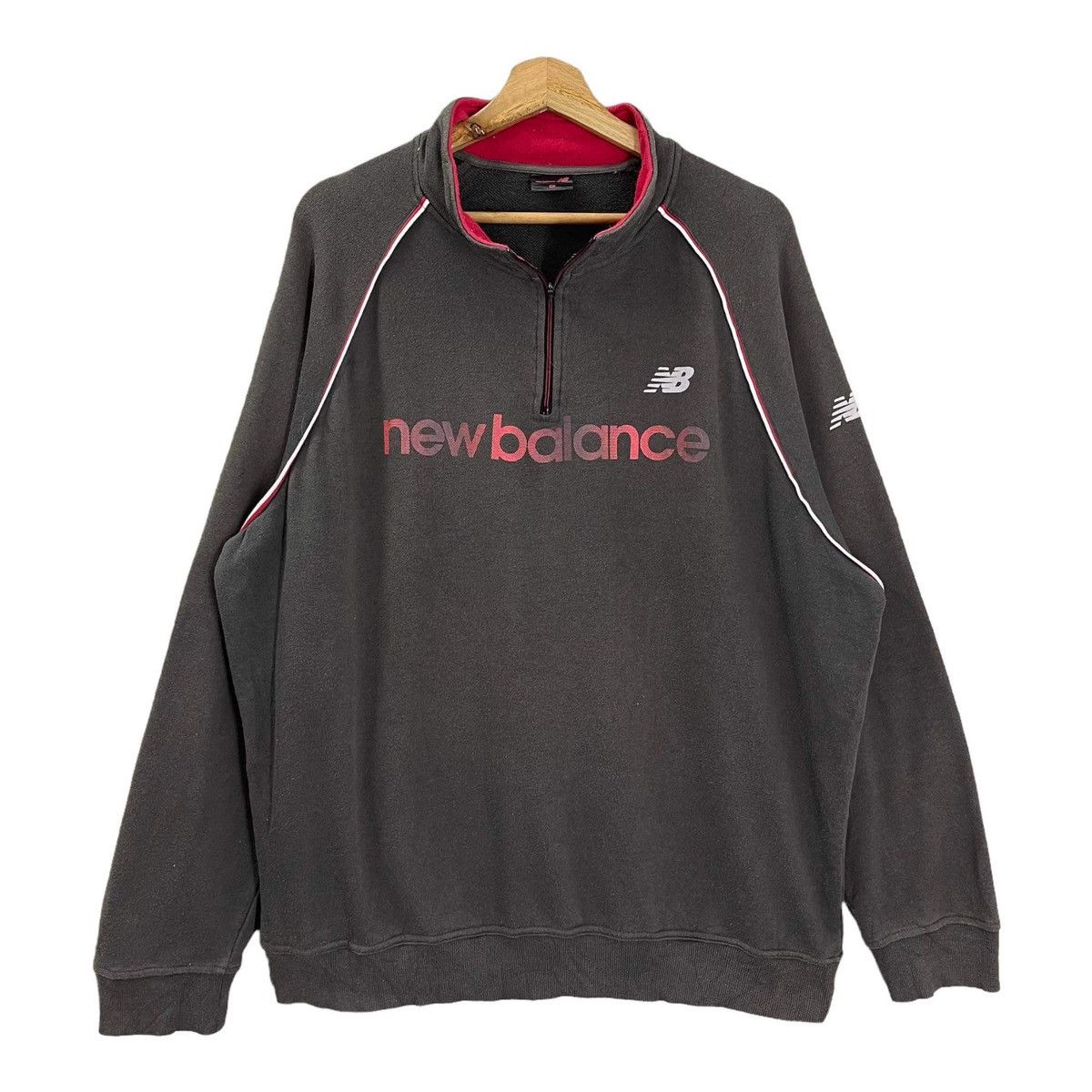 New Balance Vintage New Balance Big Logo Pullover Halfzip Sweatshirt Size US XL / EU 56 / 4 - 1 Thumbnail