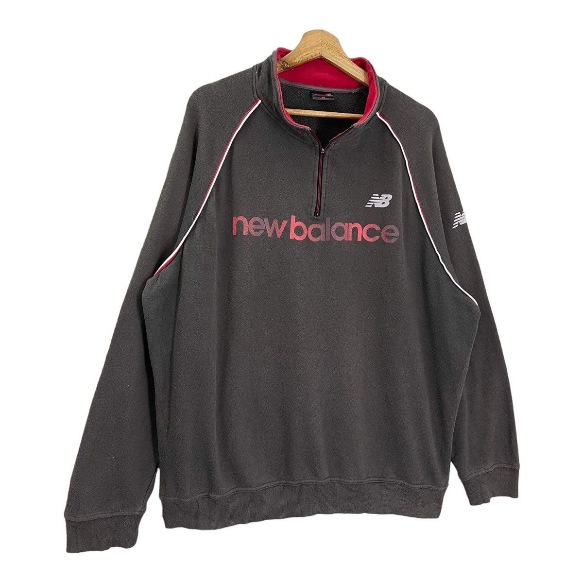 New Balance Vintage New Balance Big Logo Pullover Halfzip Sweatshirt Size US XL / EU 56 / 4 - 2 Thumbnail