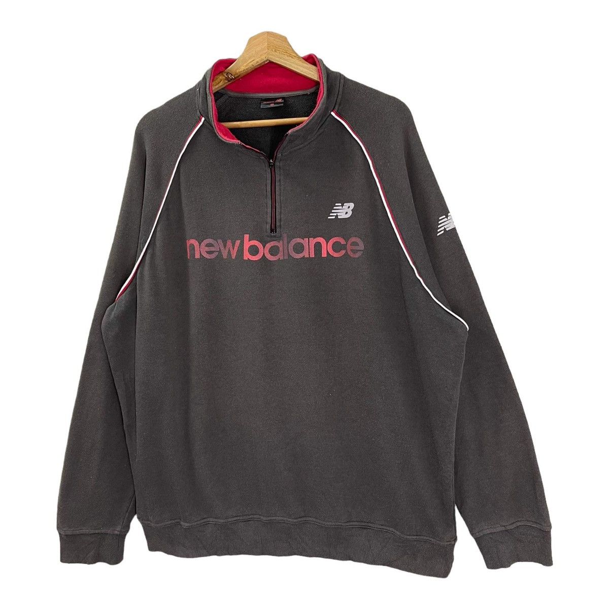 New Balance Vintage New Balance Big Logo Pullover Halfzip Sweatshirt Size US XL / EU 56 / 4 - 3 Thumbnail