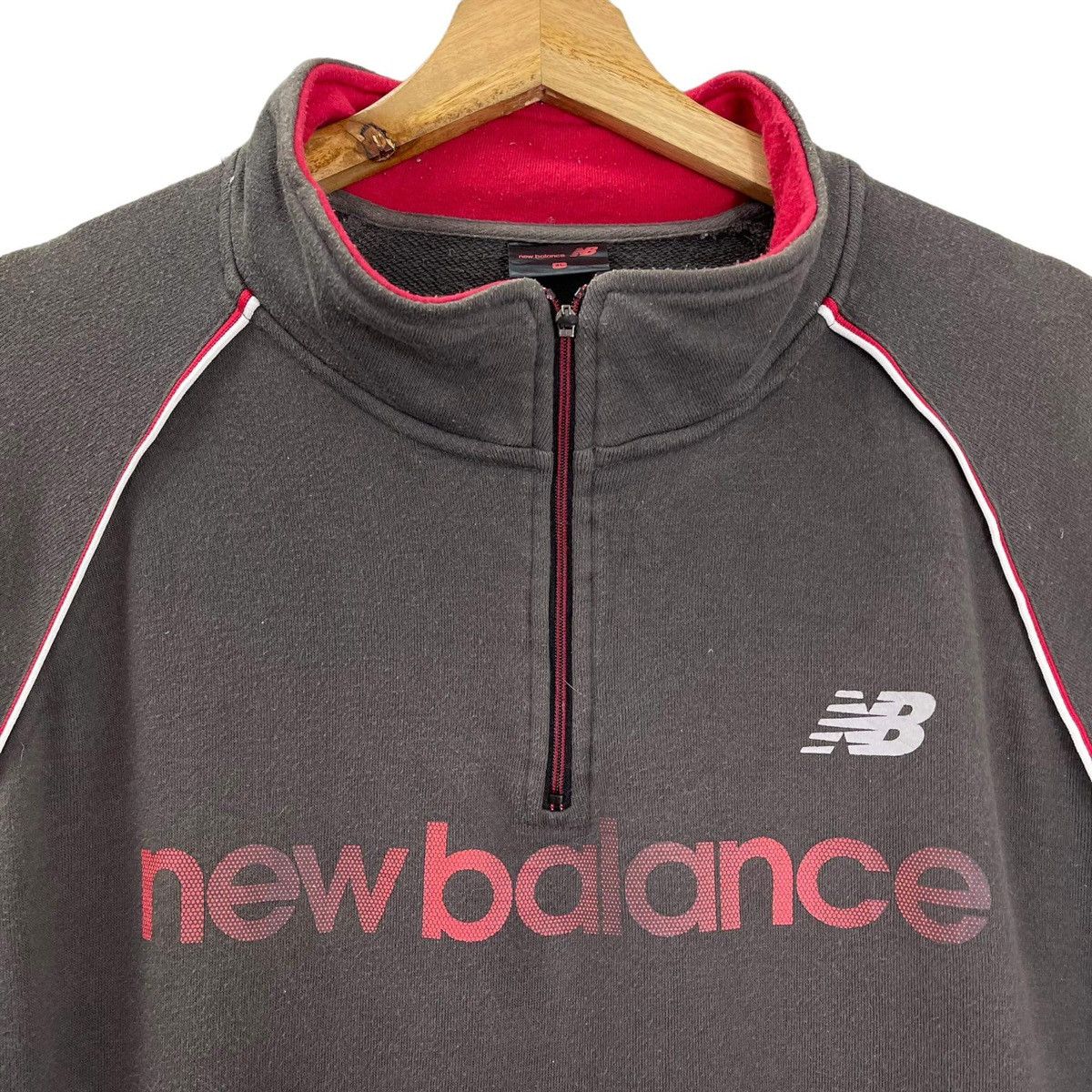 New Balance Vintage New Balance Big Logo Pullover Halfzip Sweatshirt Size US XL / EU 56 / 4 - 4 Thumbnail