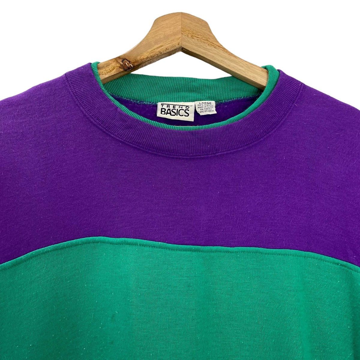 Designer × Vintage Vintage Trend Basics Colour Block Plain Crewneck Size L Size US L / EU 52-54 / 3 - 4 Thumbnail
