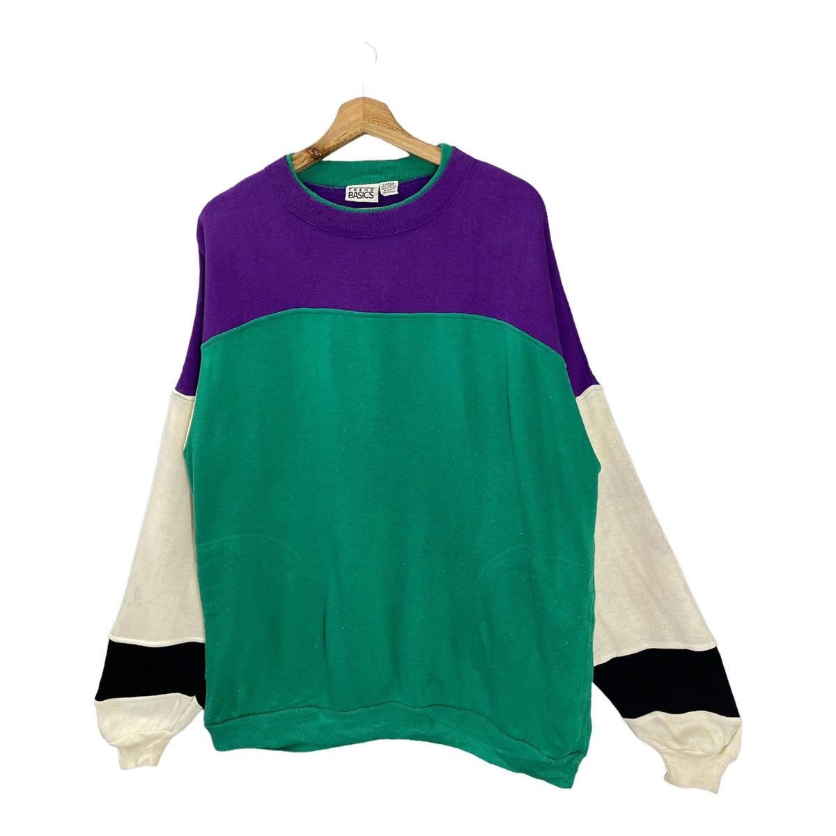 Designer × Vintage Vintage Trend Basics Colour Block Plain Crewneck Size L Size US L / EU 52-54 / 3 - 3 Thumbnail