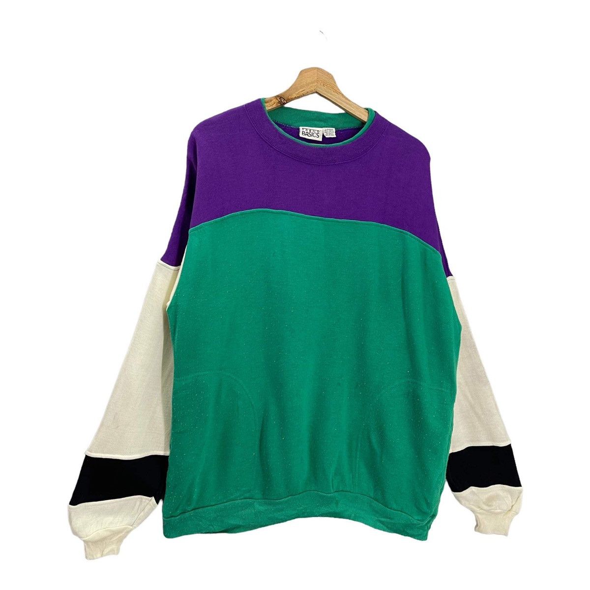 Designer × Vintage Vintage Trend Basics Colour Block Plain Crewneck Size L Size US L / EU 52-54 / 3 - 2 Thumbnail