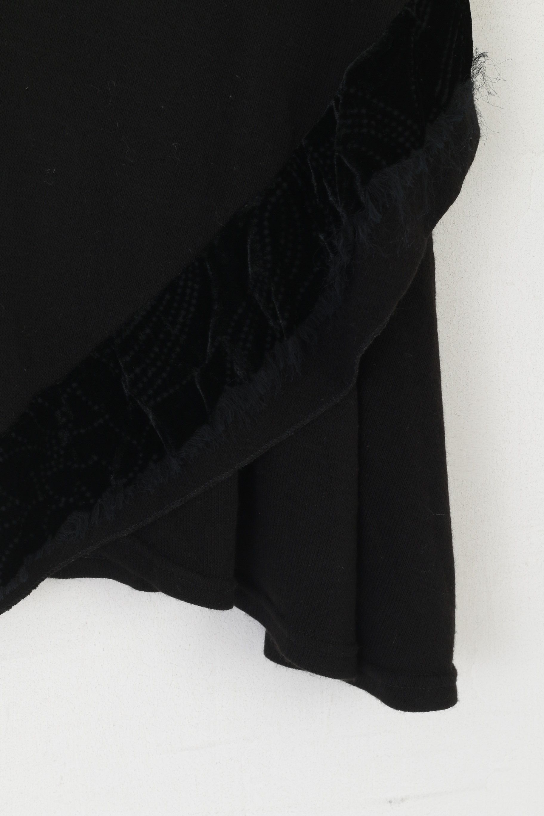 Vintage Made in Italy Women S Poncho Black Cotton Cape 1371 Size S / US 4 / IT 40 - 3 Thumbnail