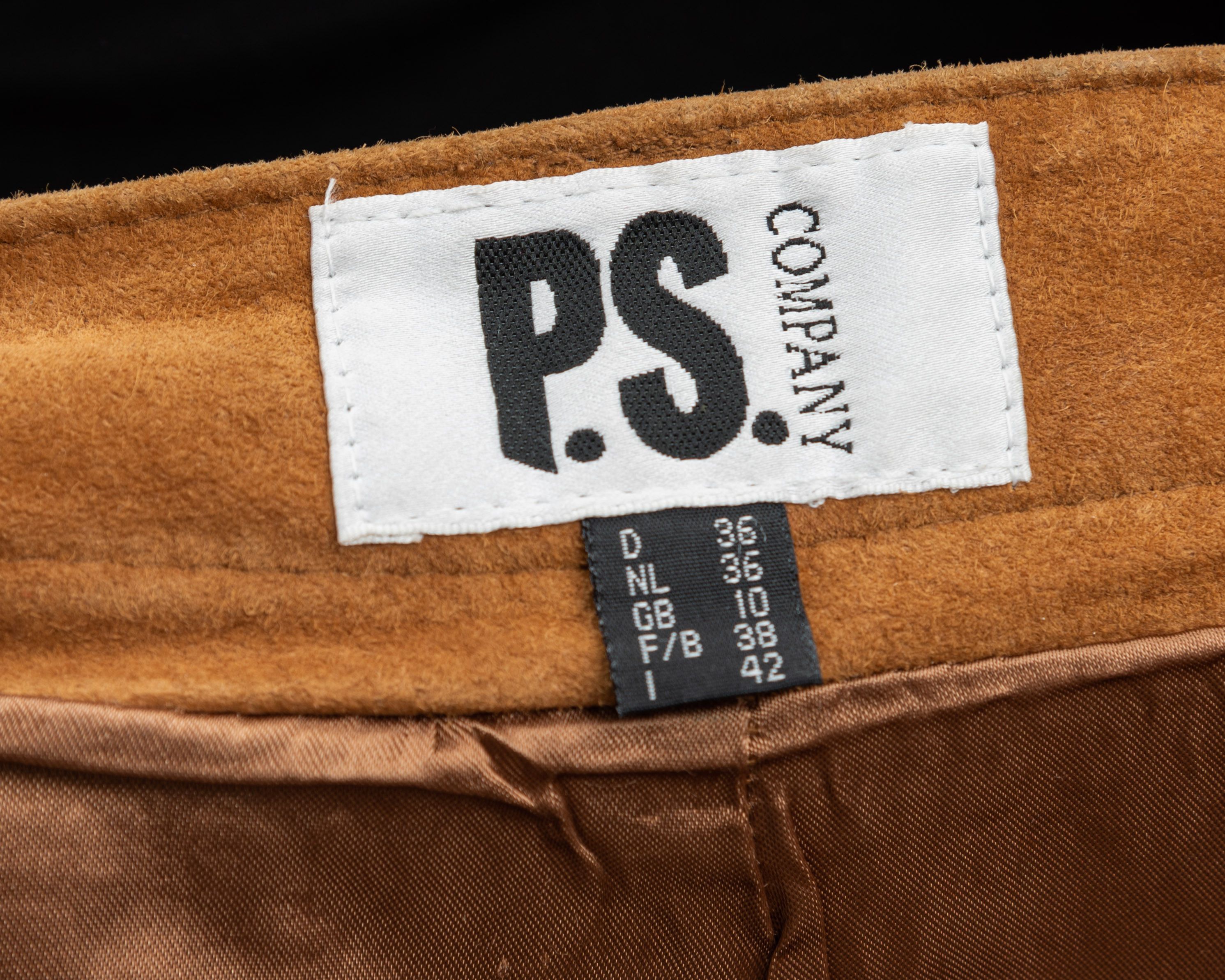 Other × Vintage Genuine US 4 Suede UK 8 Leather High Waisted Trousers Pants Size 27" / US 4 / IT 40 - 5 Thumbnail