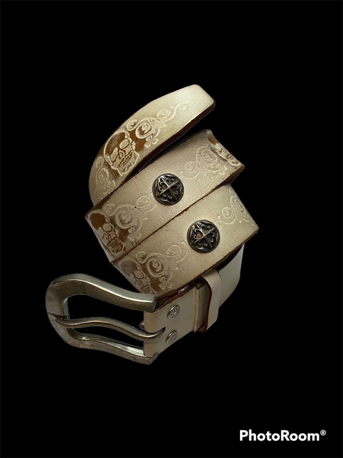 Edwin × Skulls × Streetwear Rare🔥EDWIN Skull Logo studded Leather Belt ...