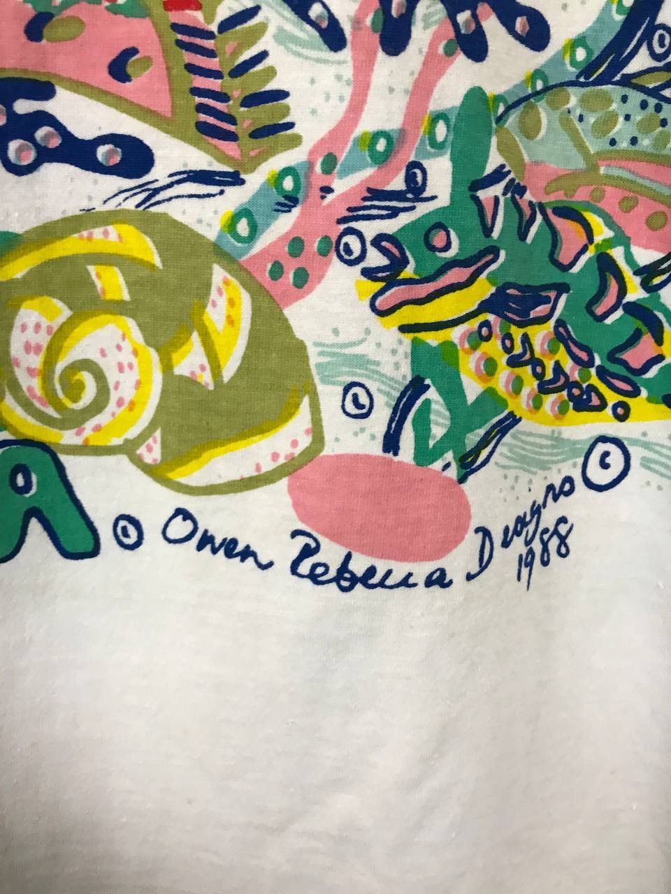 Designer × Vintage Owen Rebecca Design 1998 vintage art overprinted tee Size US XL / EU 56 / 4 - 7 Thumbnail