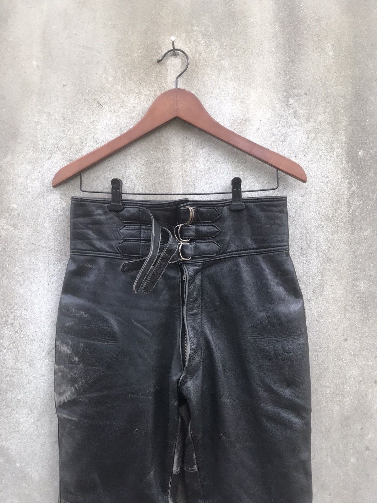 Genuine Leather × Kadoya × Vintage 🔥Rare🔥Vtg Moto Biker Leather Pants Size US 28 / EU 44 - 4 Thumbnail