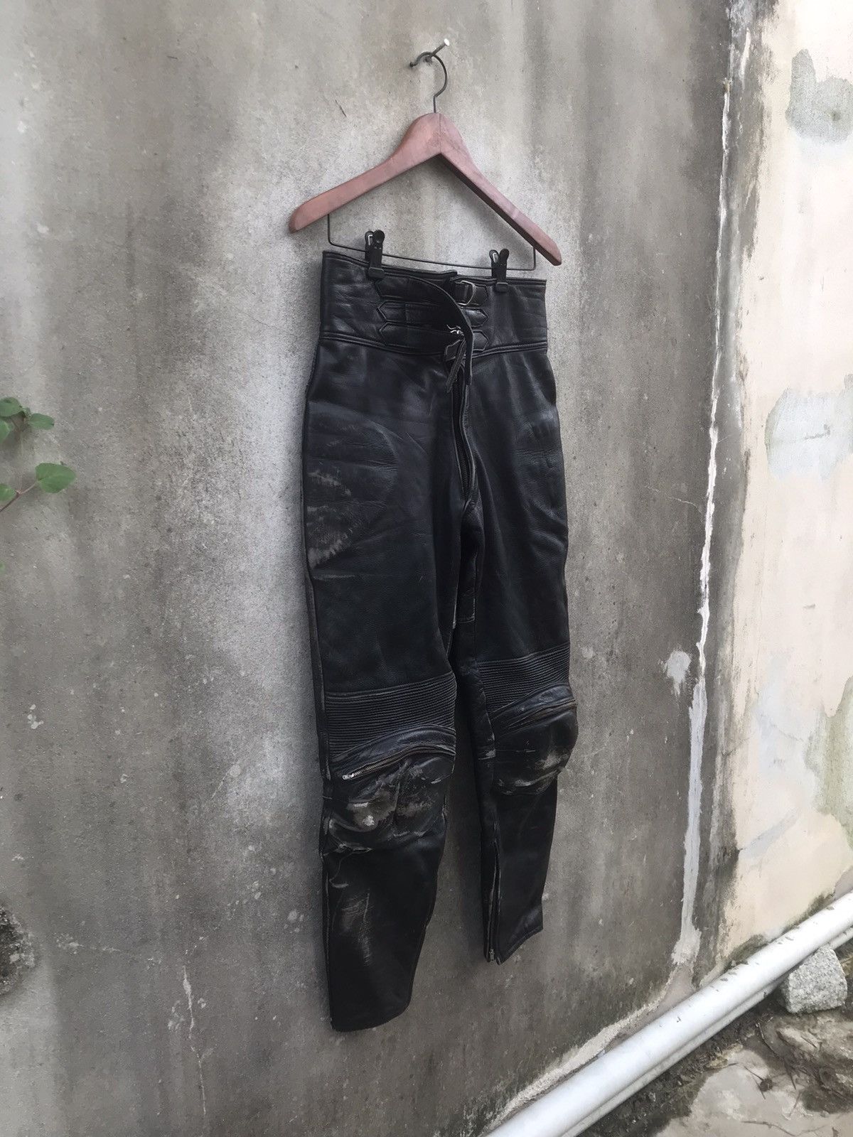 Genuine Leather × Kadoya × Vintage 🔥Rare🔥Vtg Moto Biker Leather Pants Size US 28 / EU 44 - 6 Thumbnail