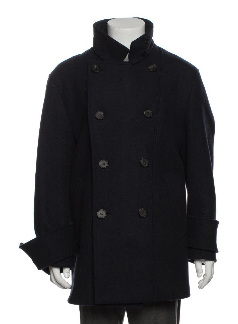 Wooyoungmi Fleece Wool PeaCoat Double Breasted Size XXL UNI