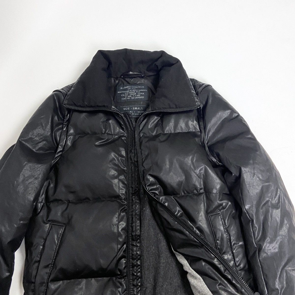 Allsaints Allsaints waxed puffer jacket Coronet black y2k vest 2 in 1 Size US S / EU 44-46 / 1 - 2 Thumbnail