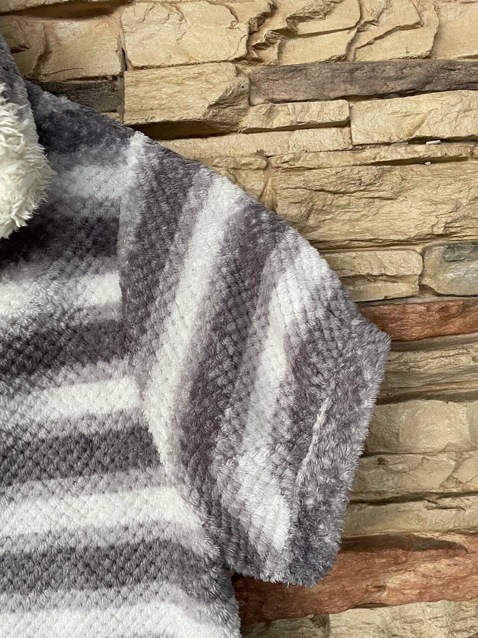 Vintage Dyukas Short Sleeves Stripes Fleece Hoodies Size M / US 6-8 / IT 42-44 - 3 Thumbnail