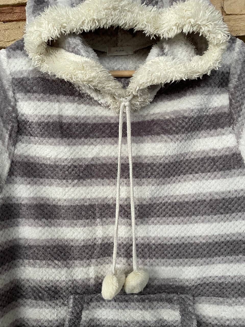 Vintage Dyukas Short Sleeves Stripes Fleece Hoodies Size M / US 6-8 / IT 42-44 - 5 Thumbnail