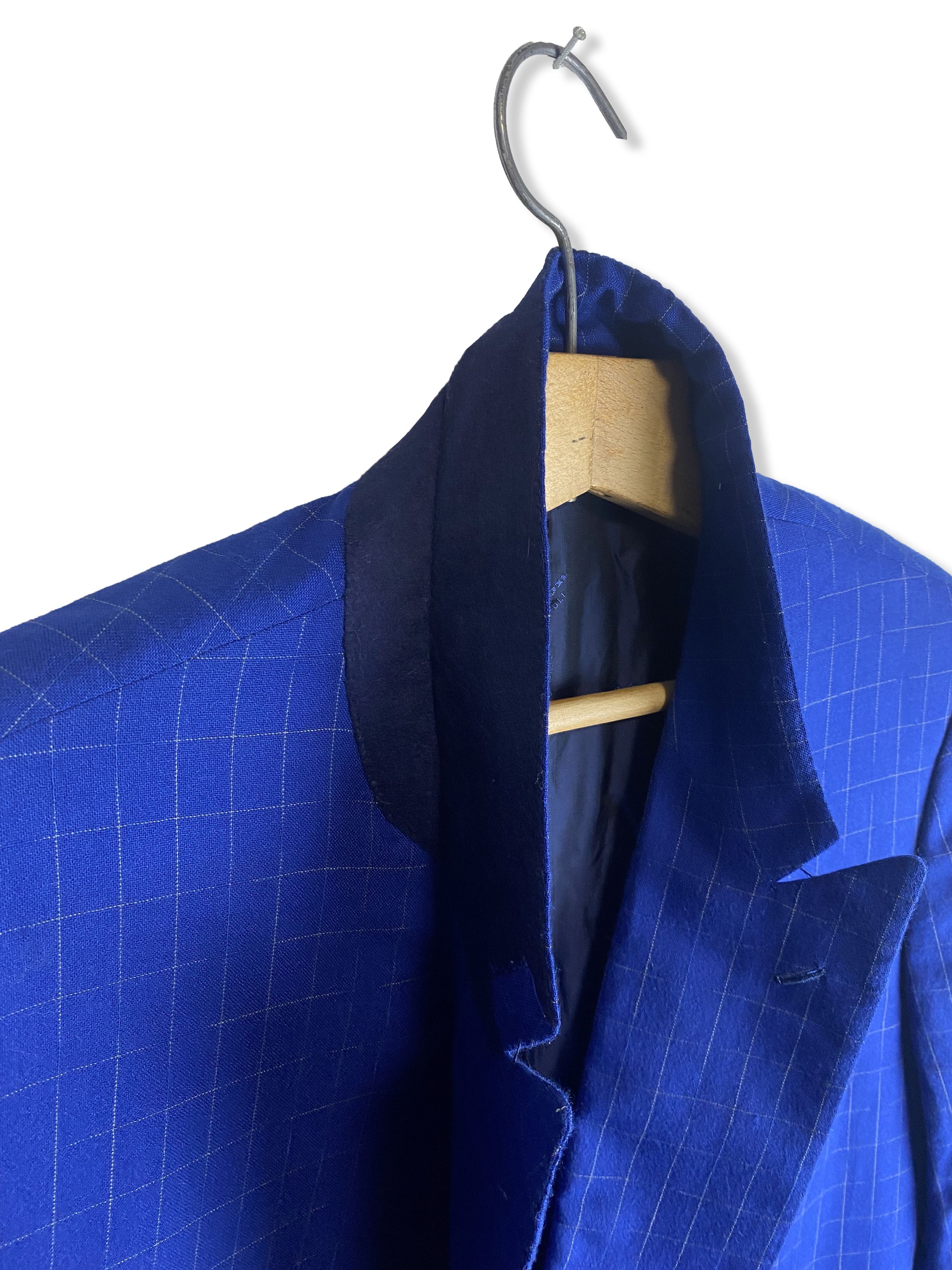 Kiton 90s KITON Blue 100% CASHMERE Distressed Suit Blazer M293 Size 54R - 4 Thumbnail
