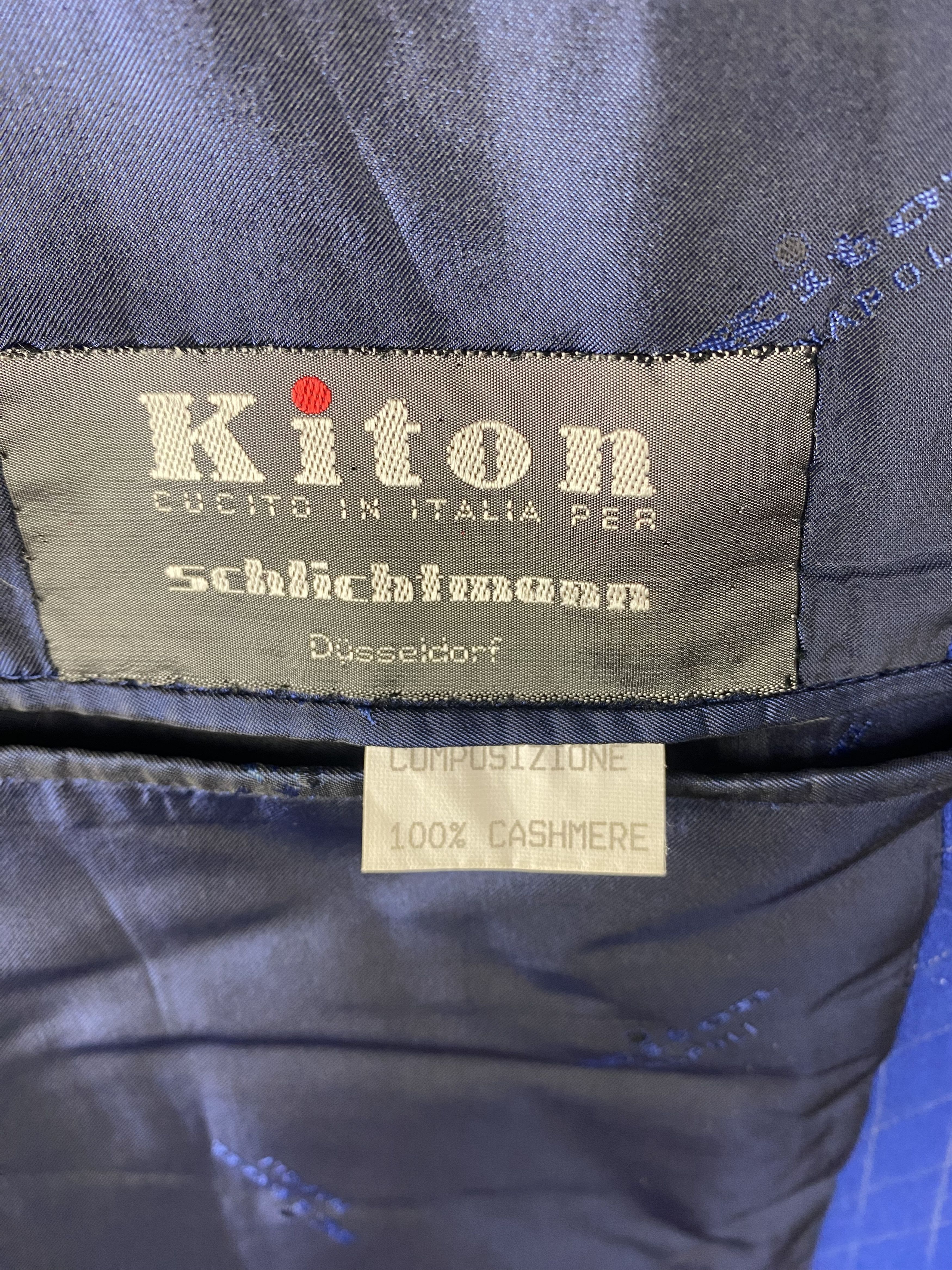 Kiton 90s KITON Blue 100% CASHMERE Distressed Suit Blazer M293 Size 54R - 6 Thumbnail