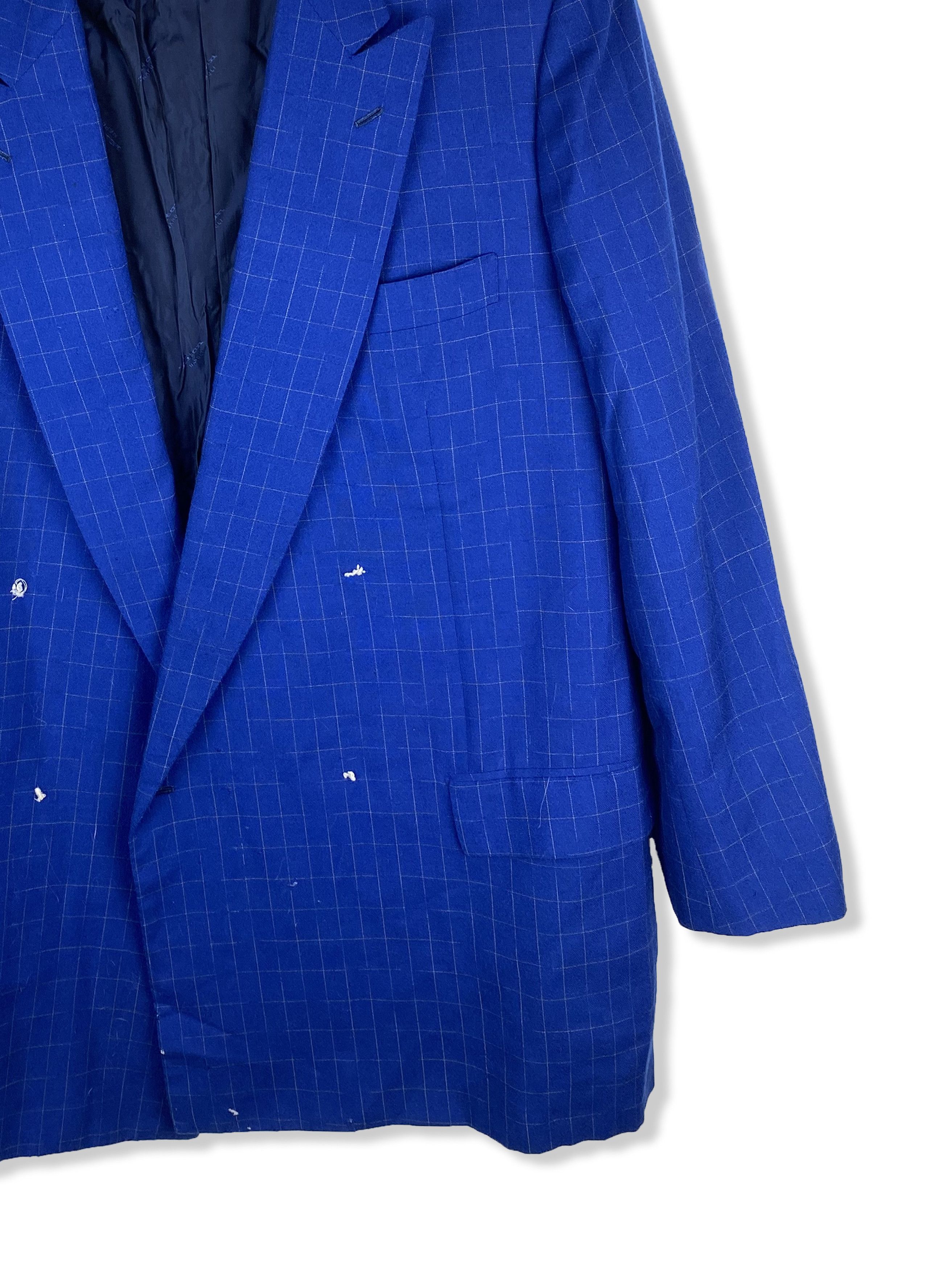 Kiton 90s KITON Blue 100% CASHMERE Distressed Suit Blazer M293 Size 54R - 2 Thumbnail