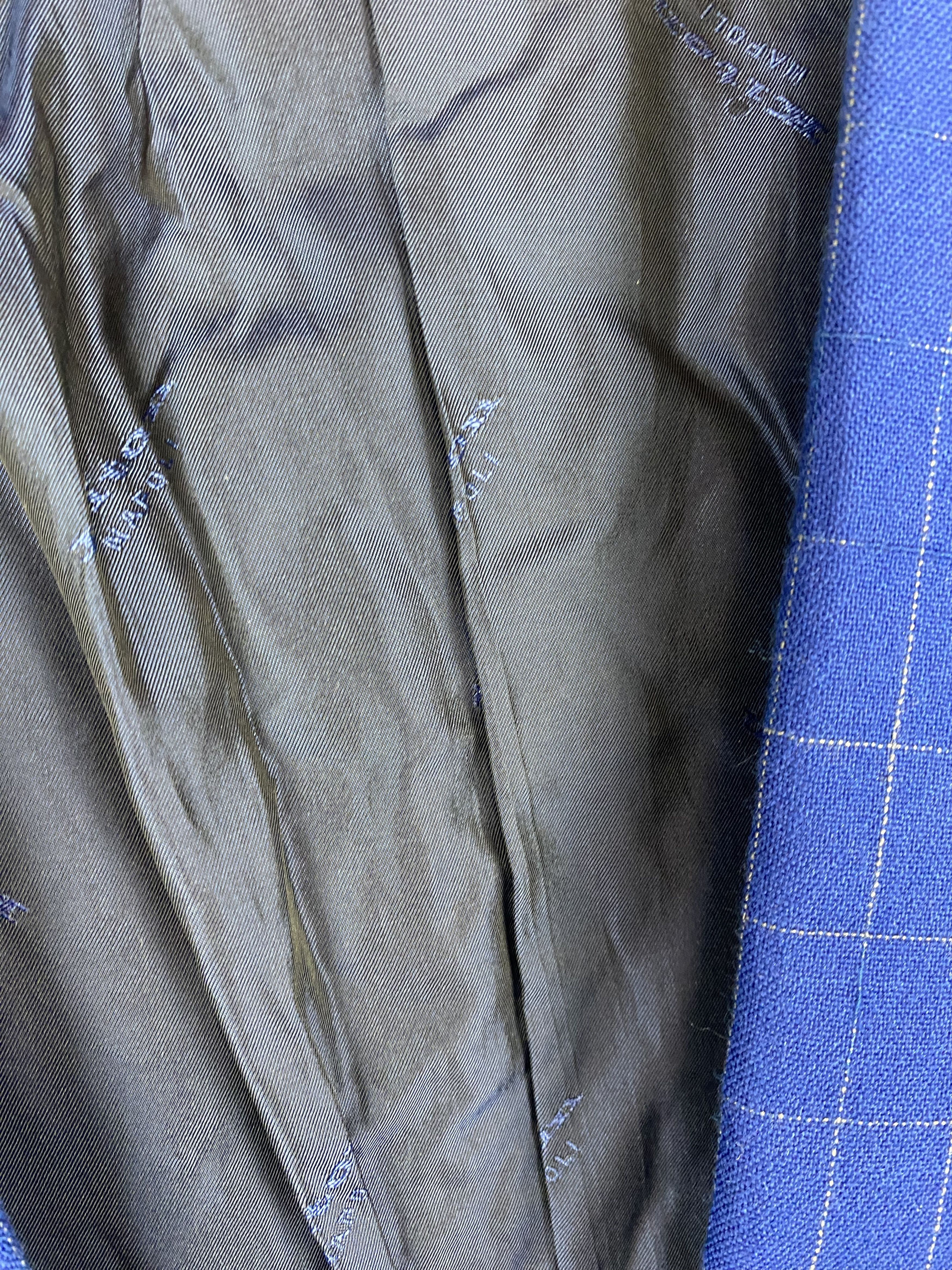 Kiton 90s KITON Blue 100% CASHMERE Distressed Suit Blazer M293 Size 54R - 9 Thumbnail