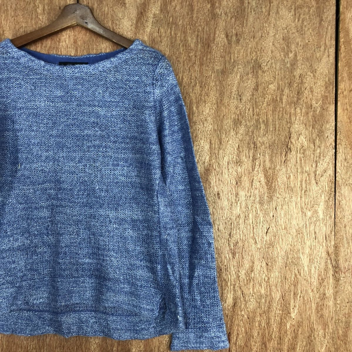 Homespun Knitwear 22 Octobre Blue Shag Shaggy Knitwear #H099 Size US M / EU 48-50 / 2 - 5 Thumbnail