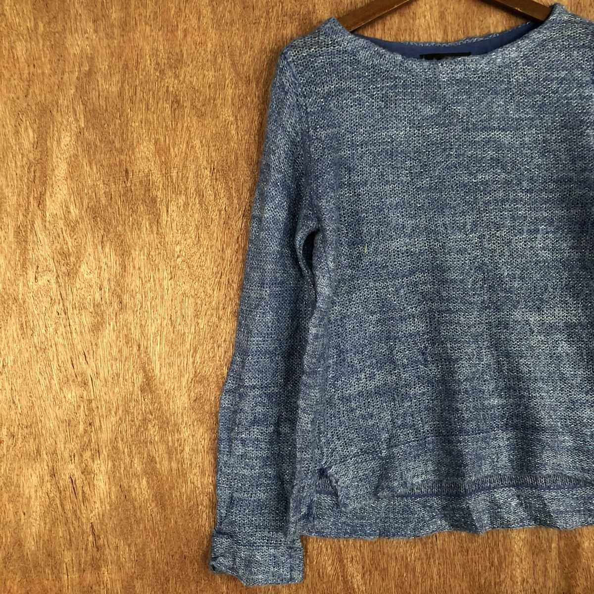 Homespun Knitwear 22 Octobre Blue Shag Shaggy Knitwear #H099 Size US M / EU 48-50 / 2 - 7 Thumbnail