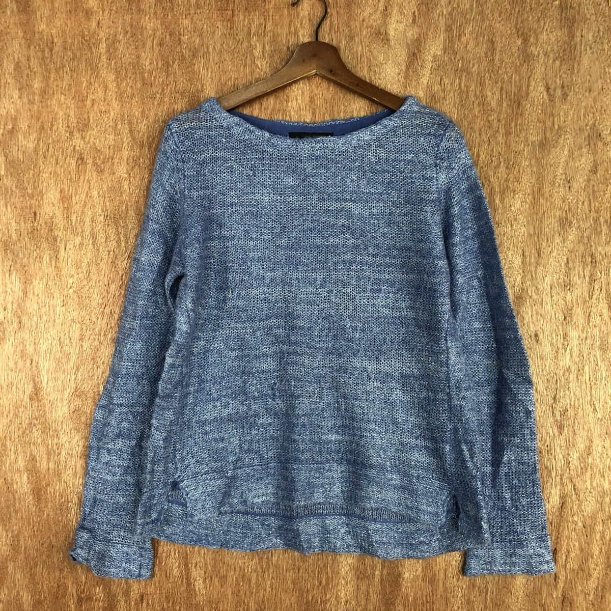 Homespun Knitwear 22 Octobre Blue Shag Shaggy Knitwear #H099 Size US M / EU 48-50 / 2 - 3 Thumbnail