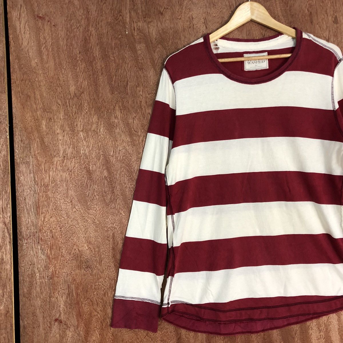Homespun Knitwear Vintage Washed Stripe ripped distressed Knitwear #H109 Size US L / EU 52-54 / 3 - 7 Thumbnail