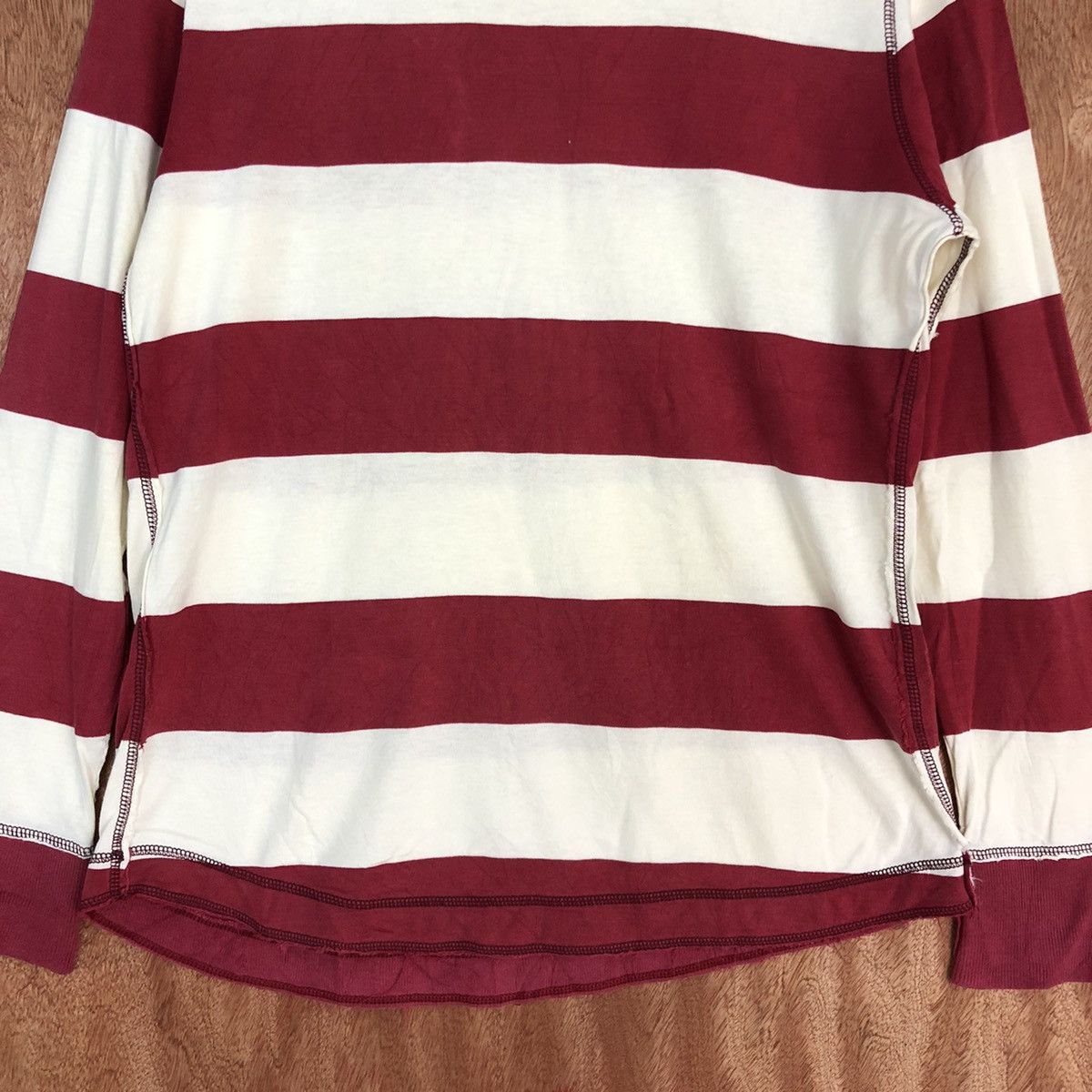 Homespun Knitwear Vintage Washed Stripe ripped distressed Knitwear #H109 Size US L / EU 52-54 / 3 - 8 Thumbnail
