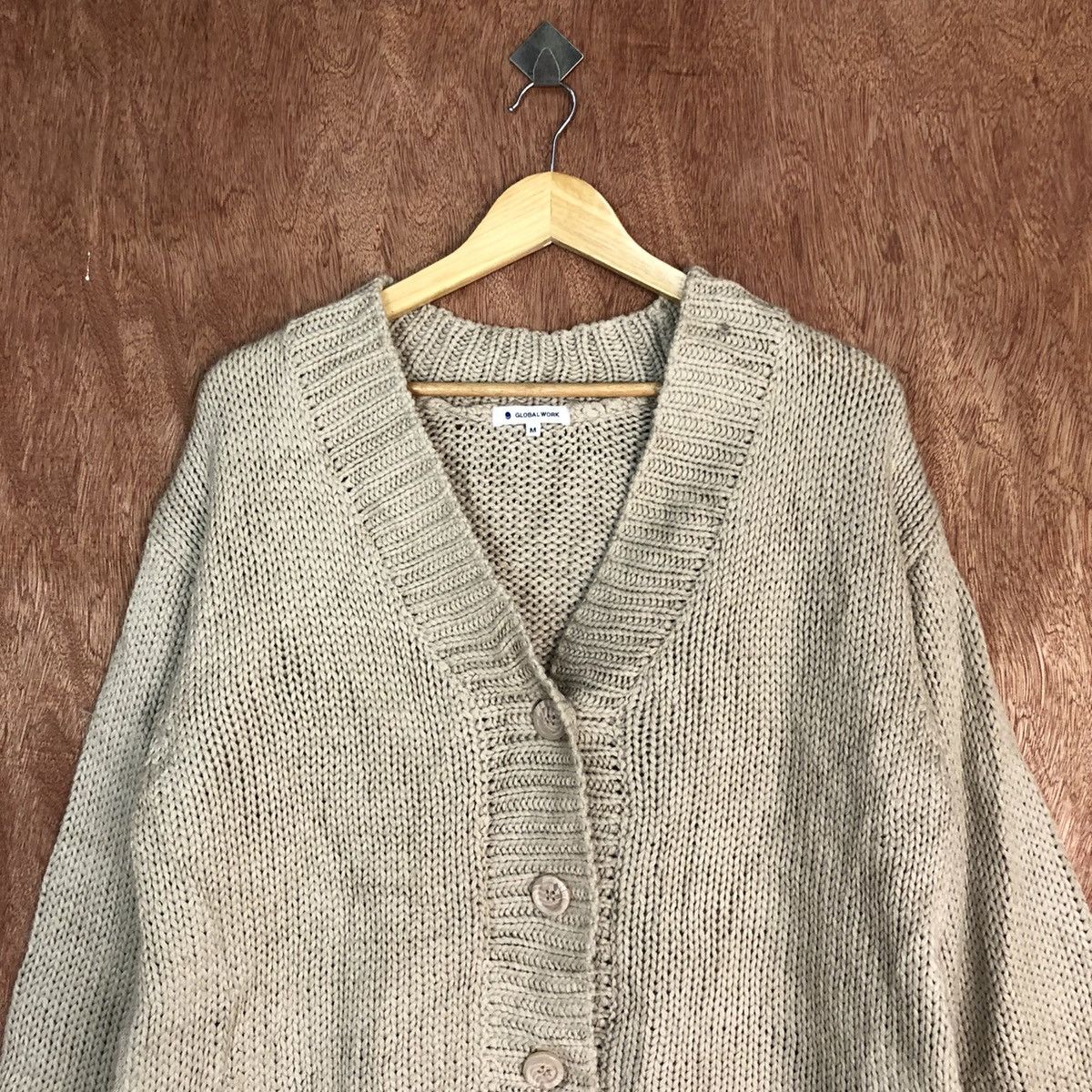 Global Work Brown distressed knitwear Cardigan #H122