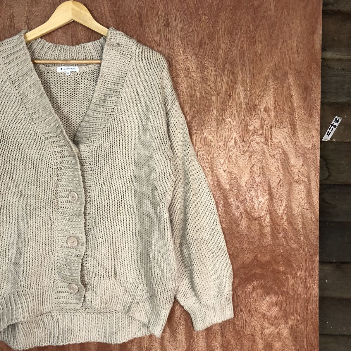 Global Work Brown distressed knitwear Cardigan #H122