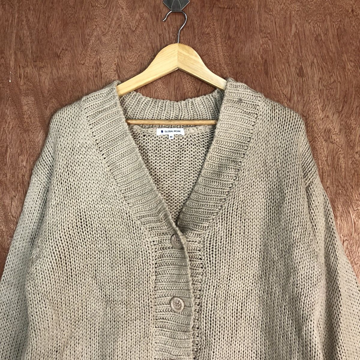 Global Work Brown distressed knitwear Cardigan #H122