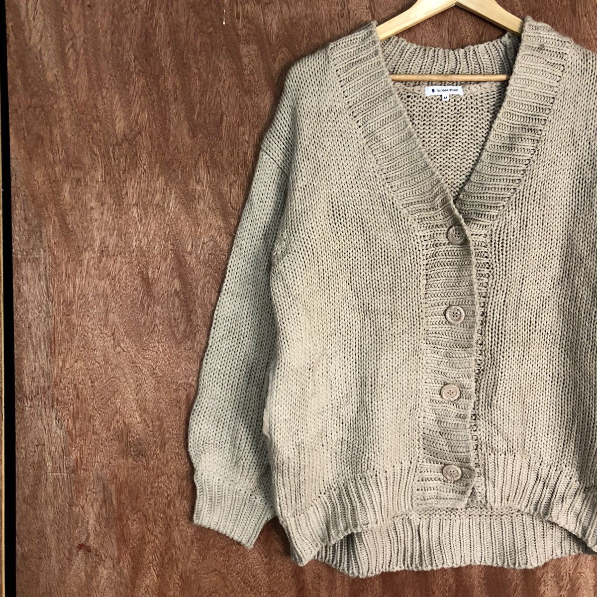 Global Work Brown distressed knitwear Cardigan #H122