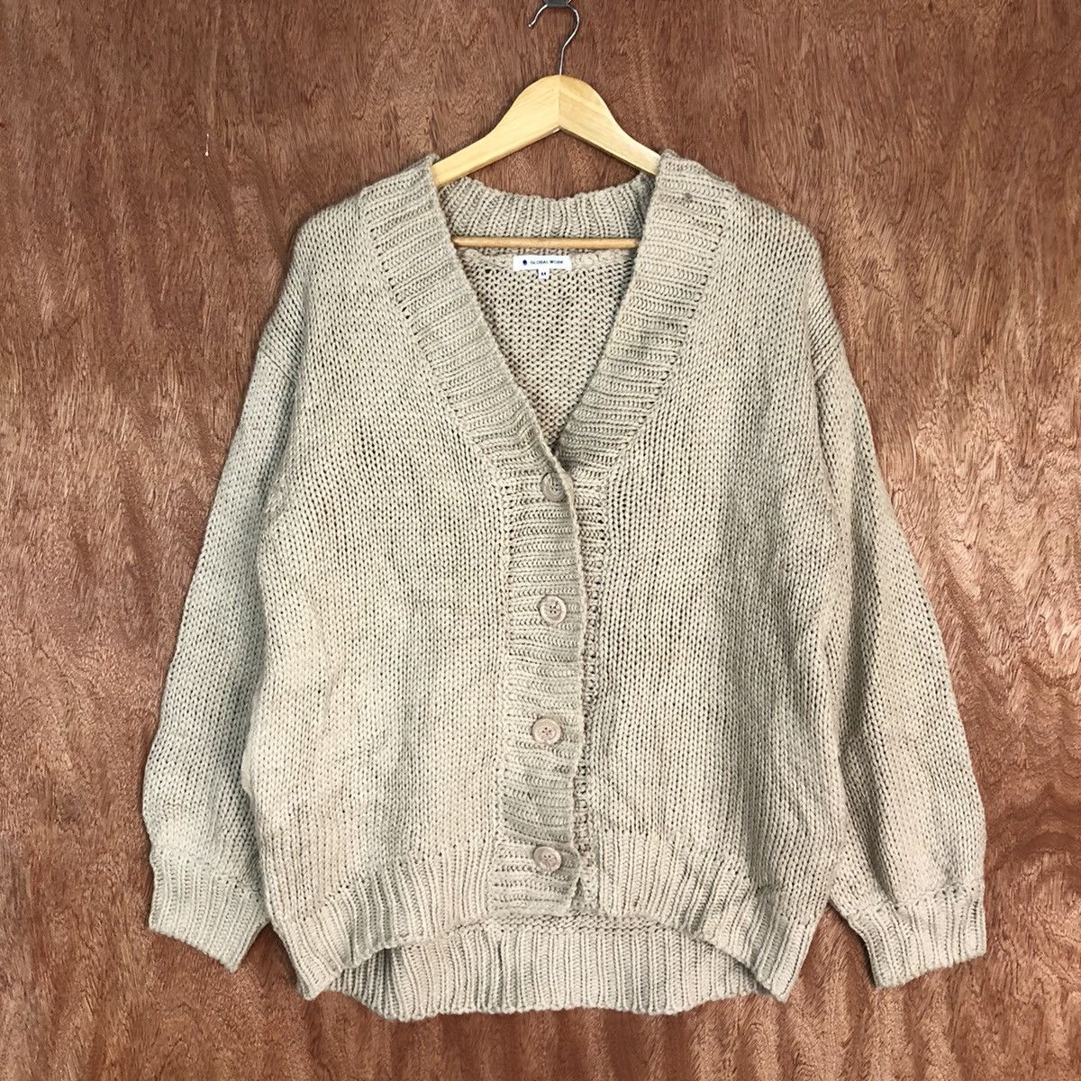 Global Work Brown distressed knitwear Cardigan #H122