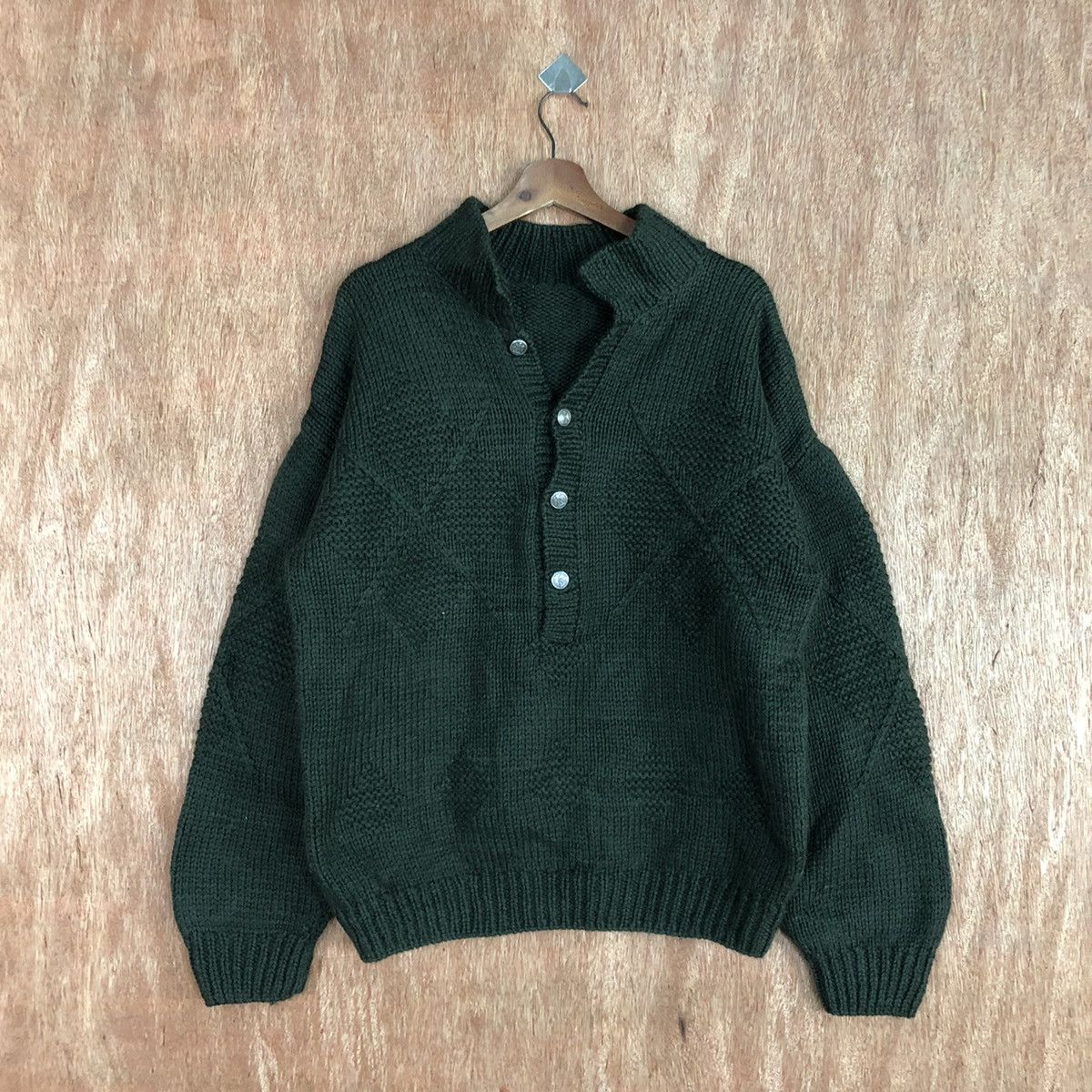 Homespun Knitwear Japan Green vintage streetwear Knitwear #H120 Size US L / EU 52-54 / 3 - 3 Thumbnail