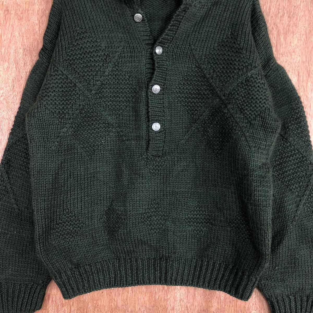 Homespun Knitwear Japan Green vintage streetwear Knitwear #H120 Size US L / EU 52-54 / 3 - 8 Thumbnail