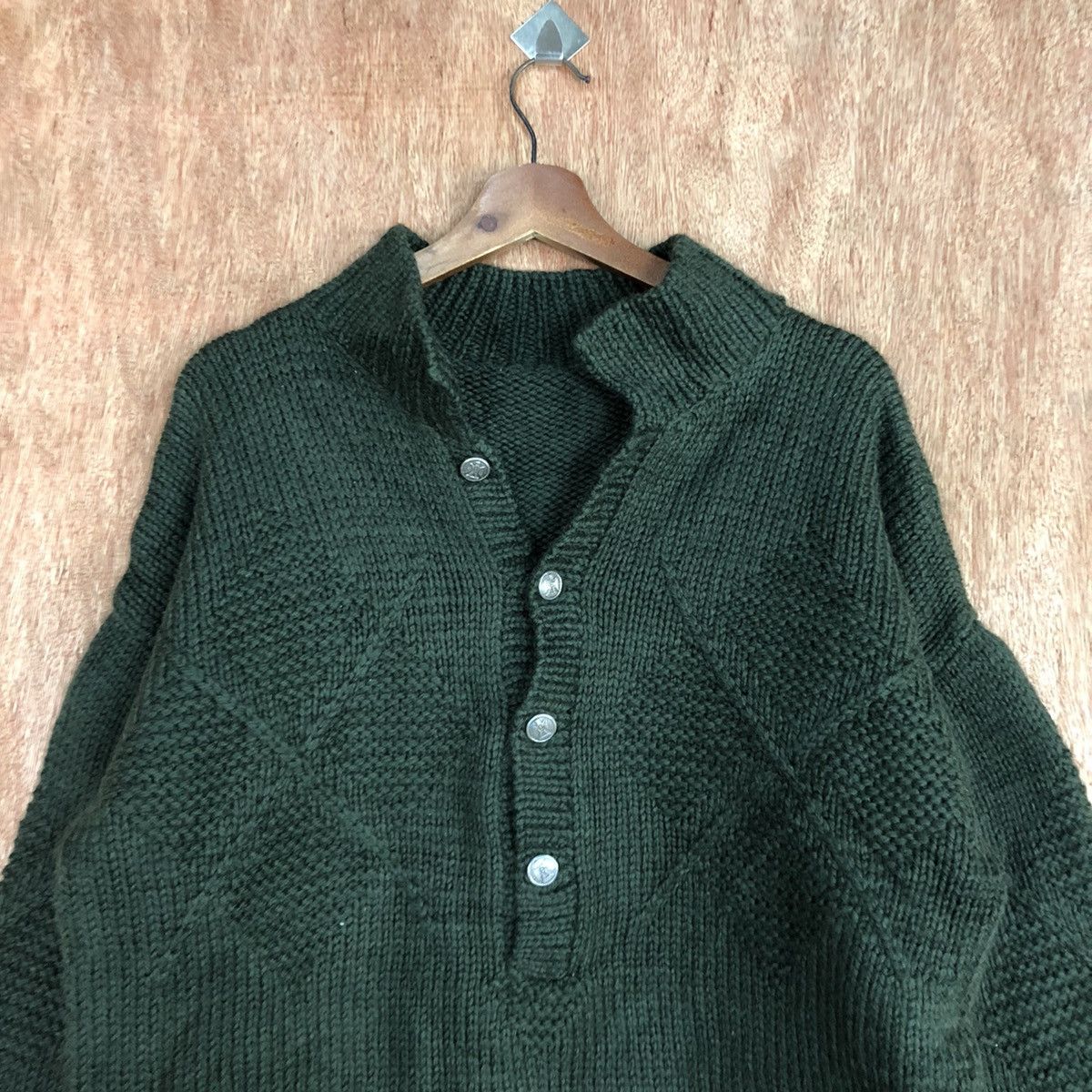 Homespun Knitwear Japan Green vintage streetwear Knitwear #H120 Size US L / EU 52-54 / 3 - 2 Thumbnail