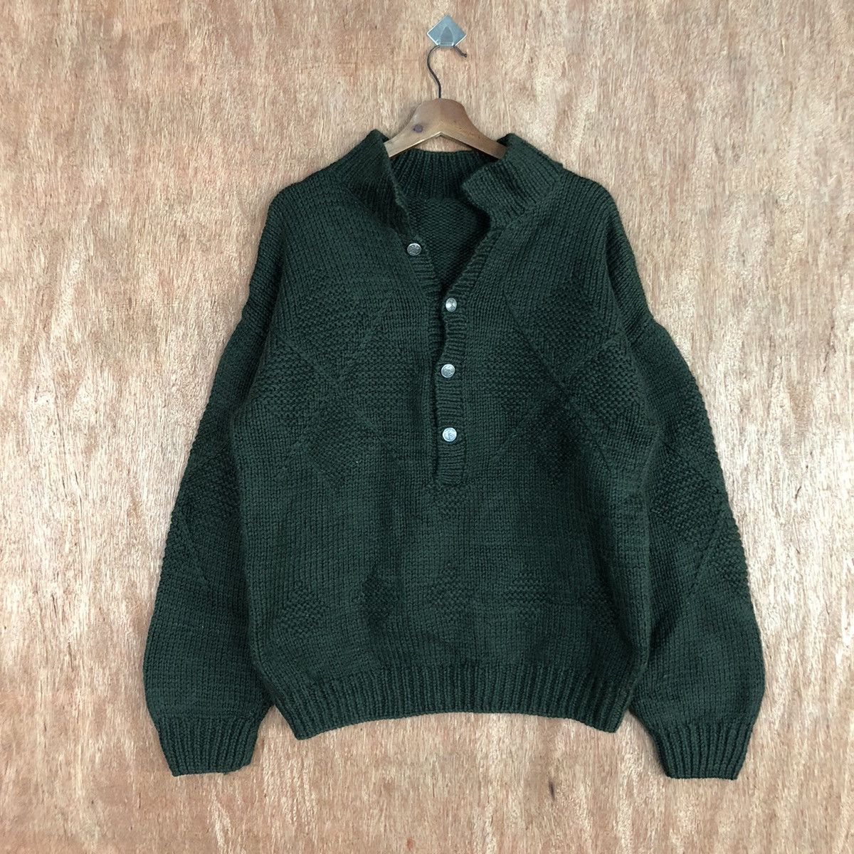 Homespun Knitwear Japan Green vintage streetwear Knitwear #H120 Size US L / EU 52-54 / 3 - 1 Thumbnail