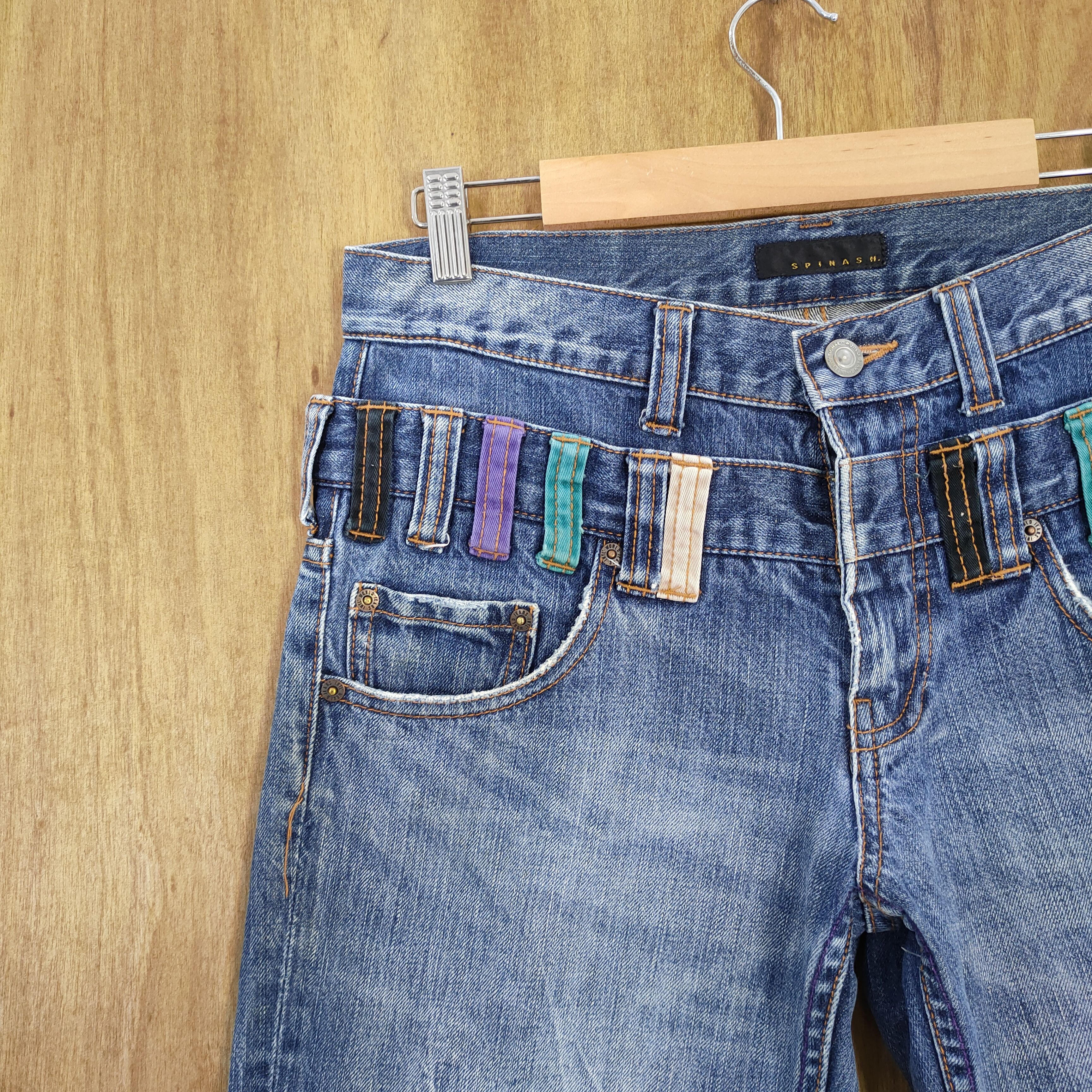 Japanese Brand VINTAGE SPINASH DOUBLE WAIST STORM FADED JEANS PANTS Size US 30 / EU 46 - 2 Thumbnail
