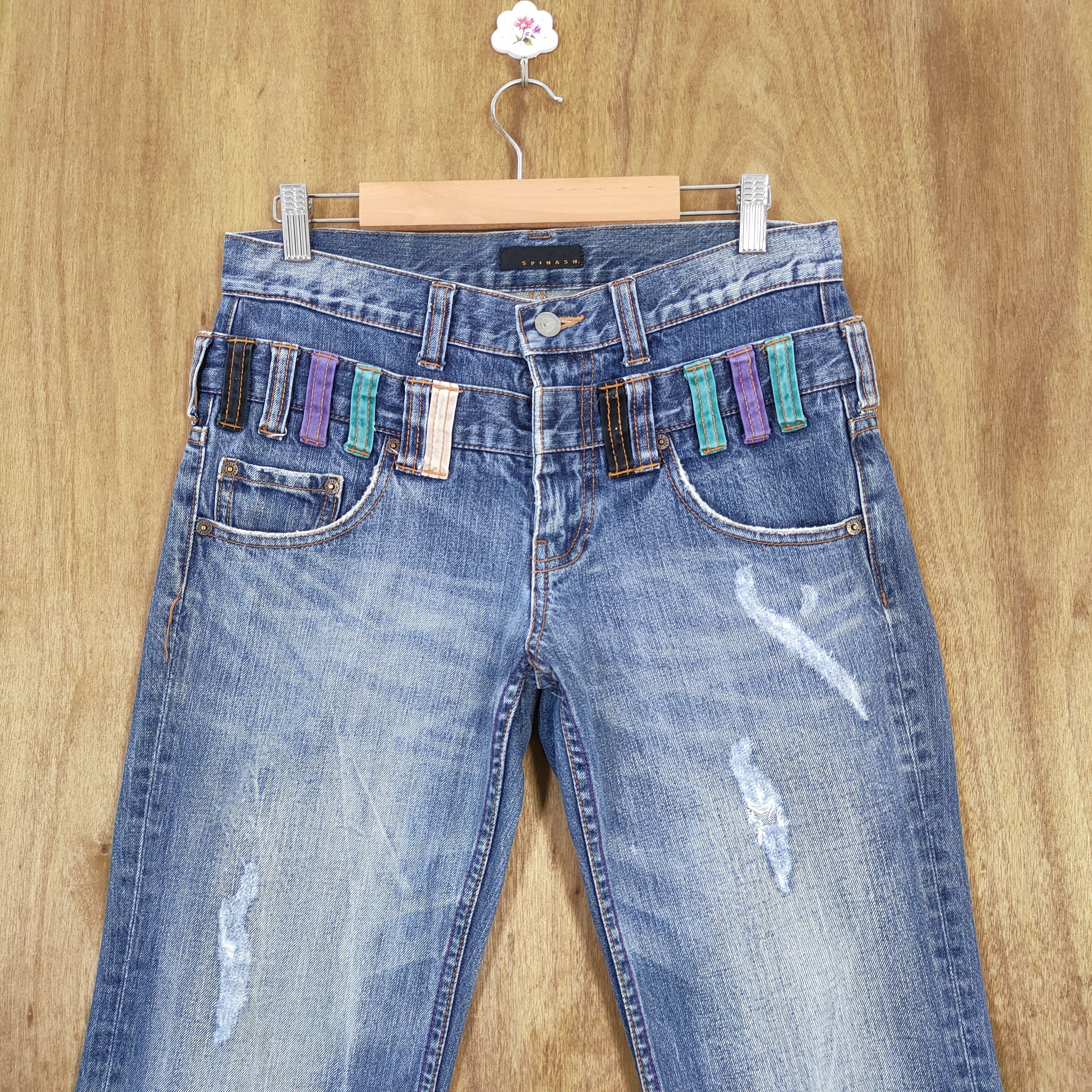 Japanese Brand VINTAGE SPINASH DOUBLE WAIST STORM FADED JEANS PANTS Size US 30 / EU 46 - 4 Thumbnail