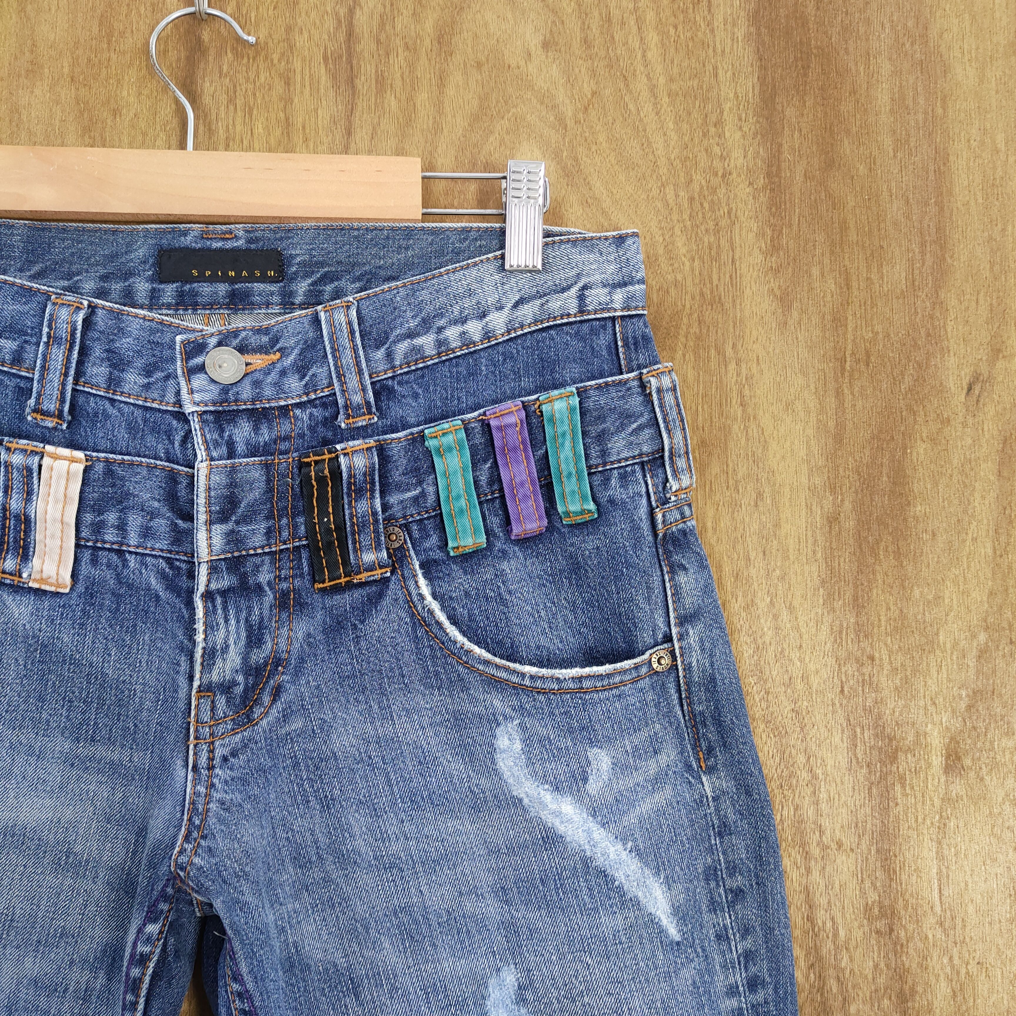 Japanese Brand VINTAGE SPINASH DOUBLE WAIST STORM FADED JEANS PANTS Size US 30 / EU 46 - 3 Thumbnail