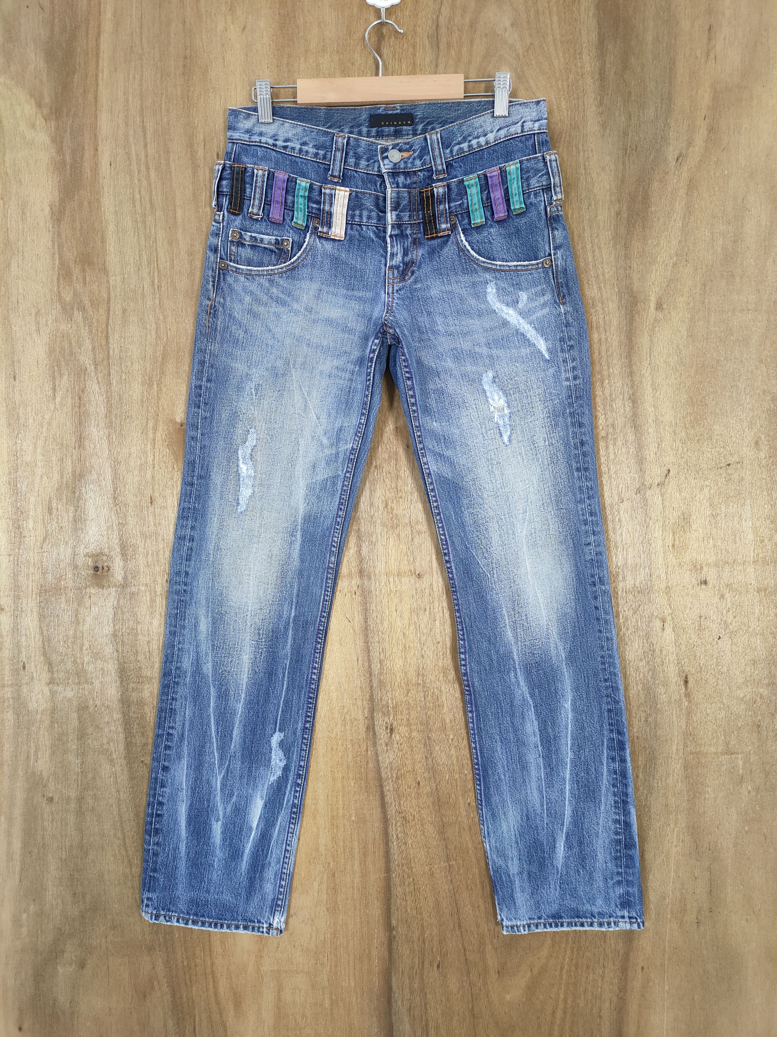 Japanese Brand VINTAGE SPINASH DOUBLE WAIST STORM FADED JEANS PANTS Size US 30 / EU 46 - 1 Thumbnail