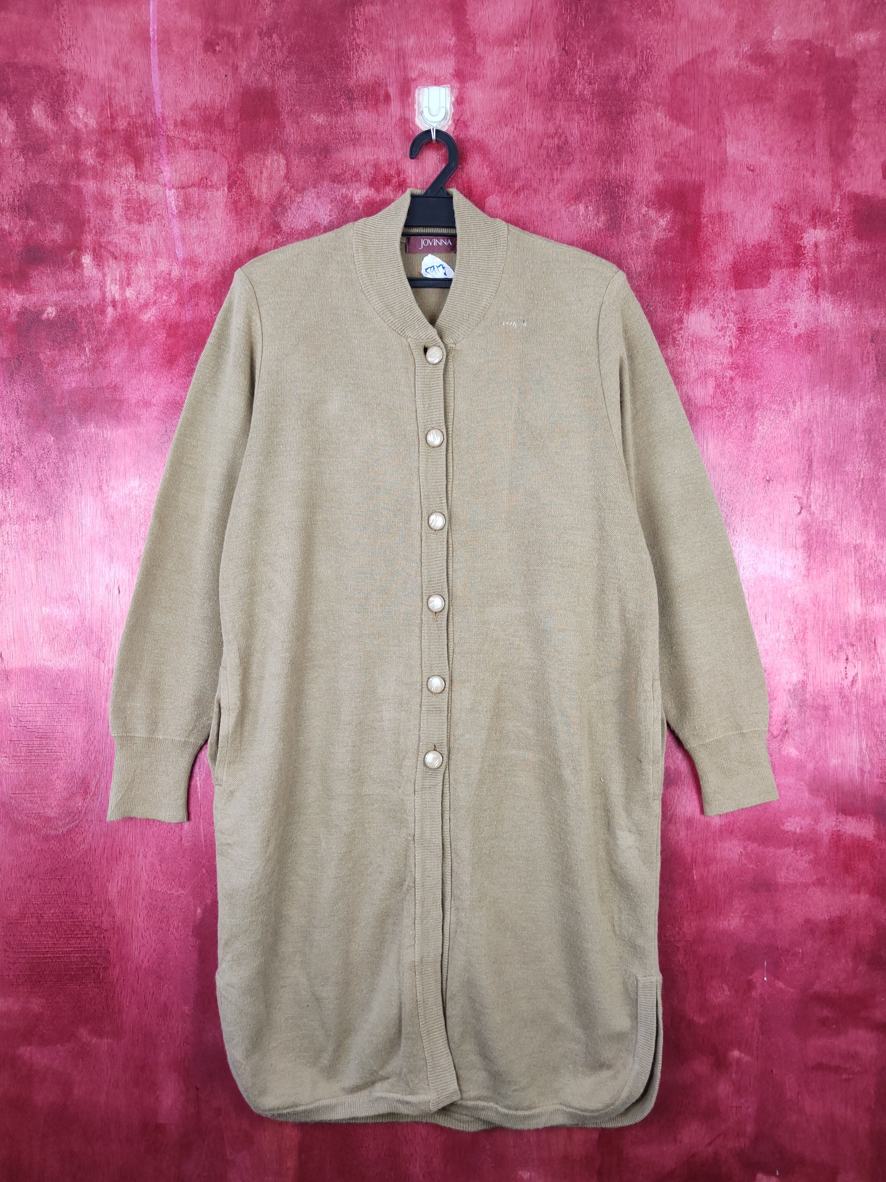 Japanese Brand Jovinna Brown Knitwear long Cardigan #5917 Size XL / US 12-14 / IT 48-50 - 1 Thumbnail