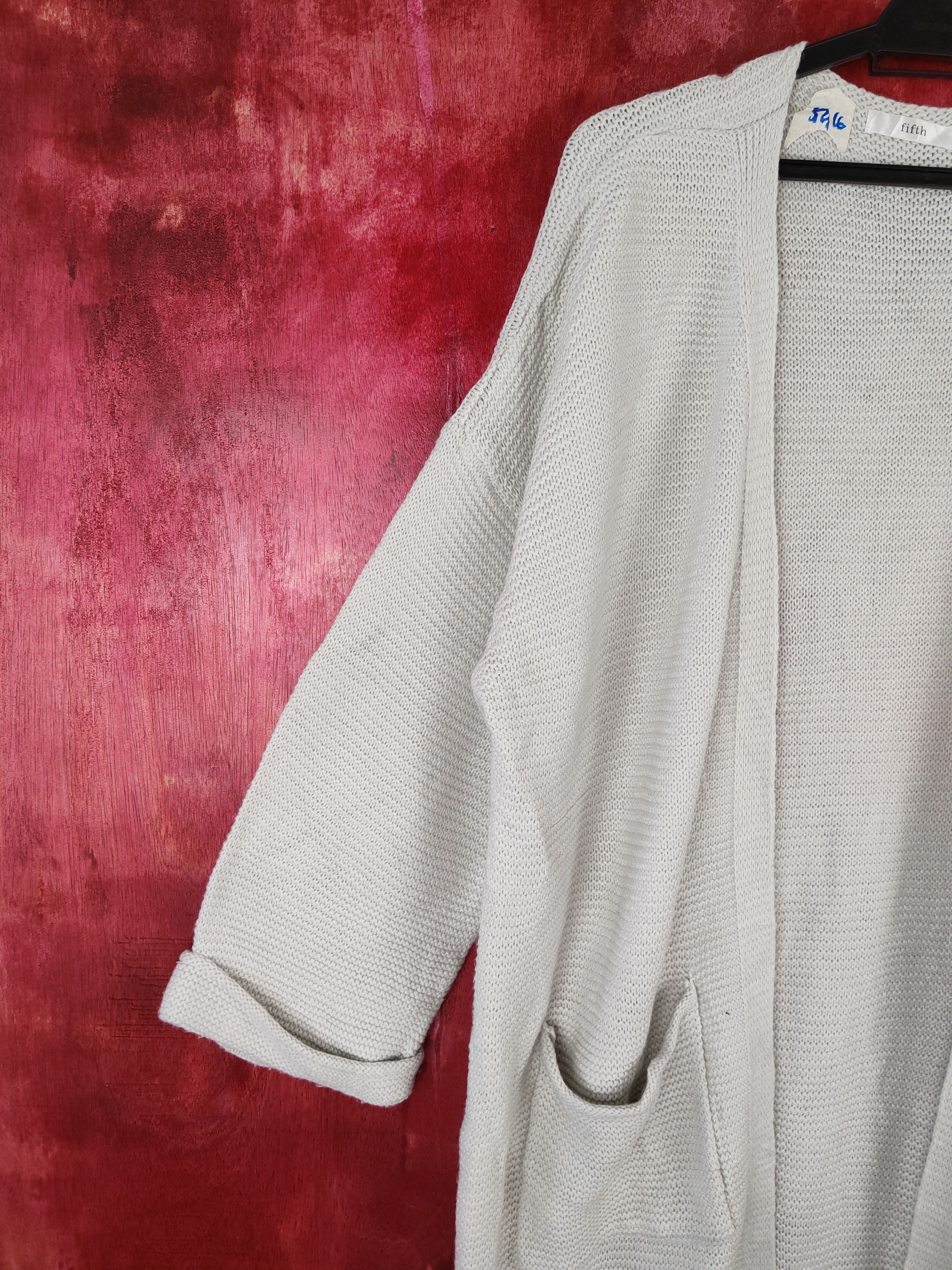 Japanese Brand Fifth Light Gray Knitwear long Cardigan #5916 Size M / US 6-8 / IT 42-44 - 3 Thumbnail