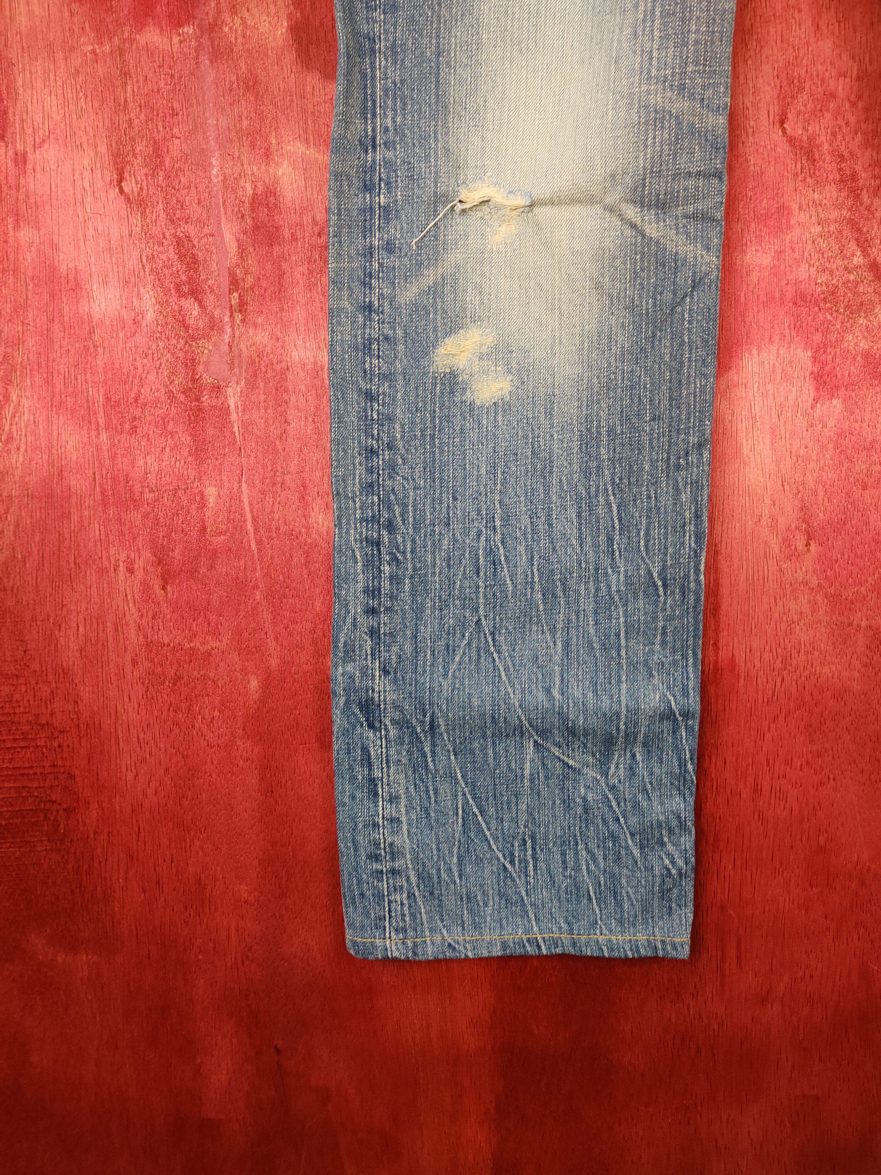 Japanese Brand Georgia Love Blue Faded Distressed Denim #5971 Size US 29 - 4 Thumbnail