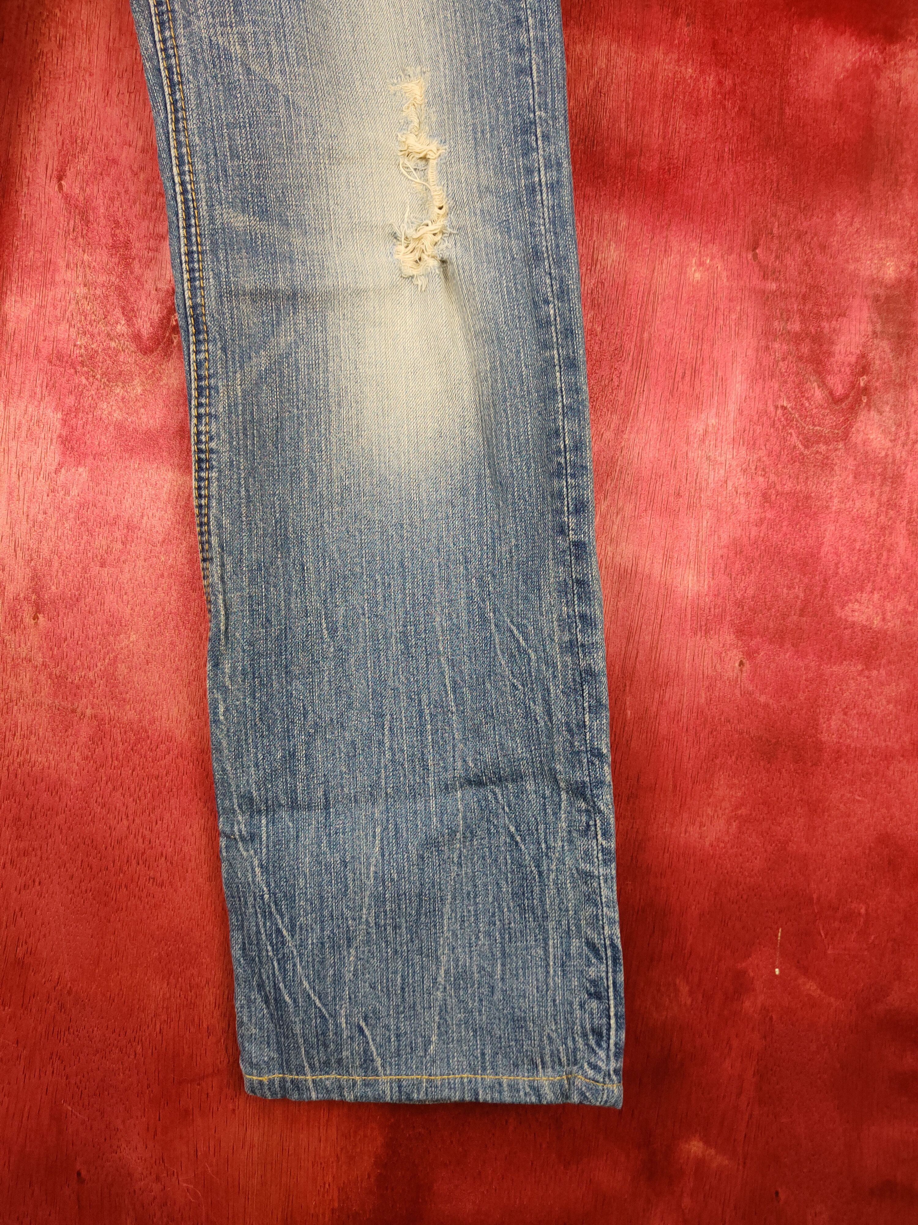 Japanese Brand Georgia Love Blue Faded Distressed Denim #5971 Size US 29 - 6 Thumbnail