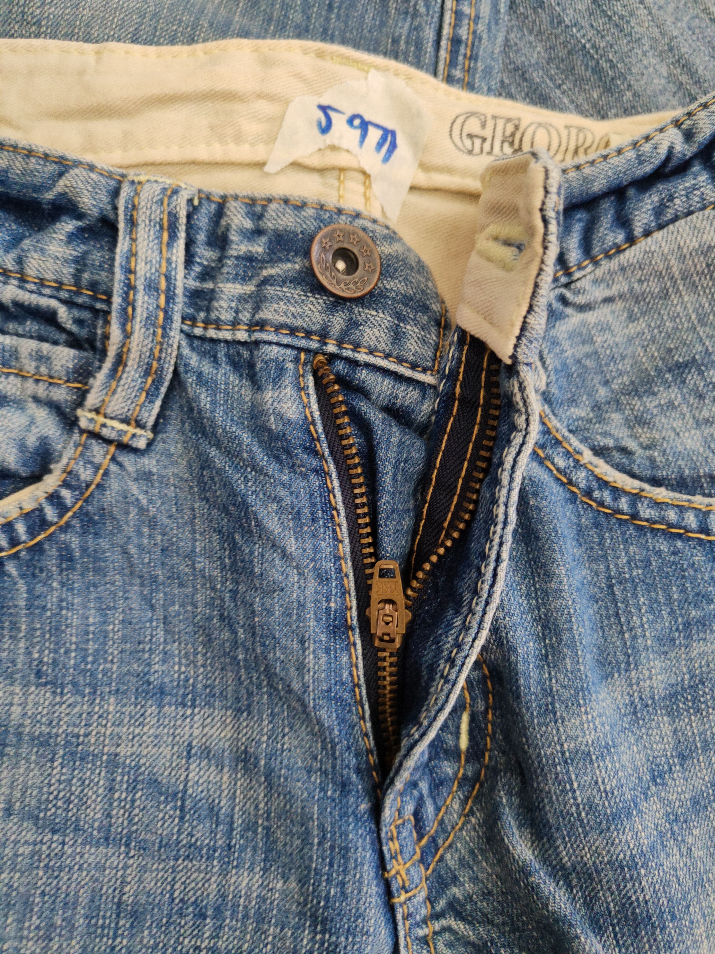 Japanese Brand Georgia Love Blue Faded Distressed Denim #5971 Size US 29 - 13 Thumbnail