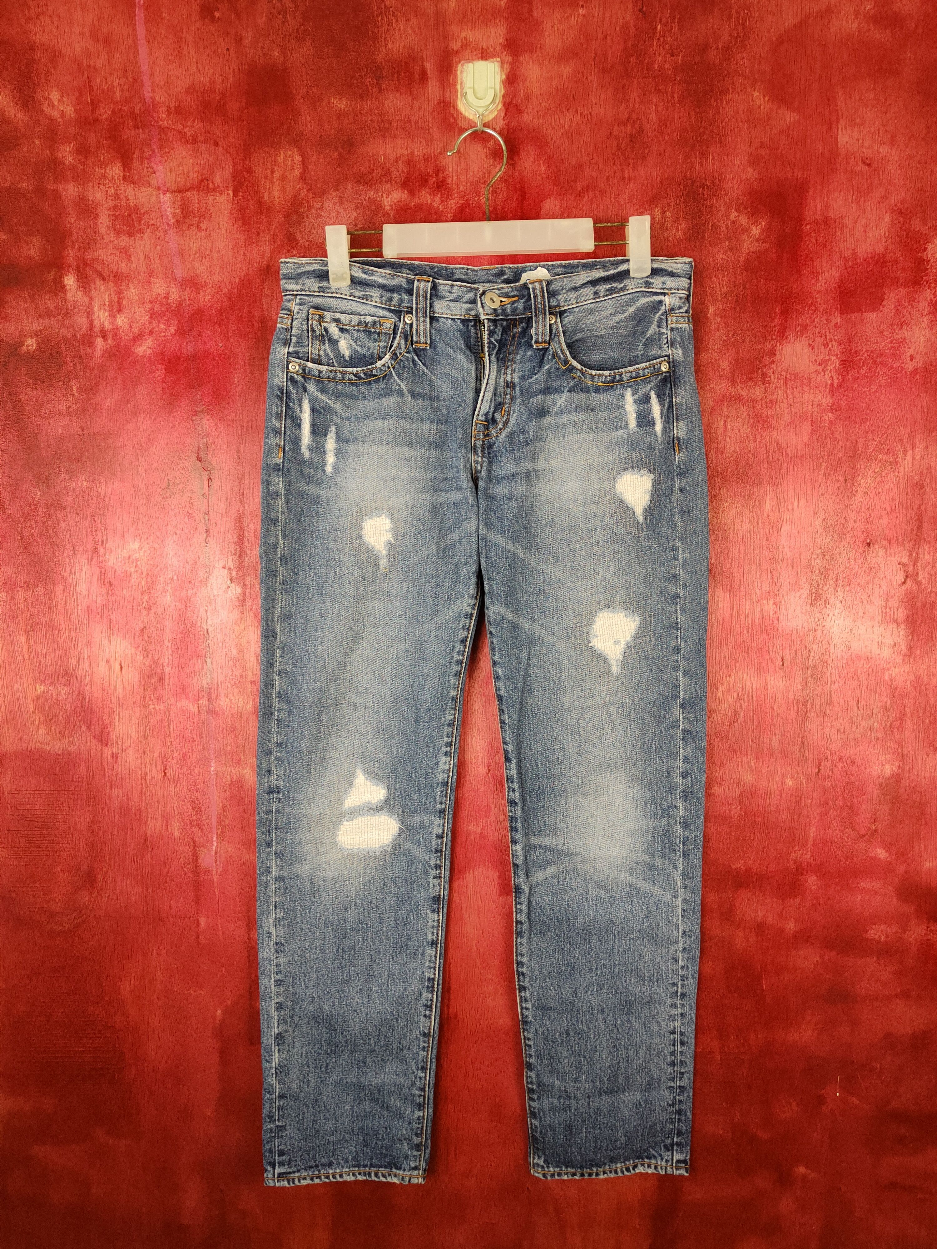 Japanese Brand Japanese Brand Blue distressed Denim #5964 Size 28" / US 6 / IT 42 - 1 Thumbnail