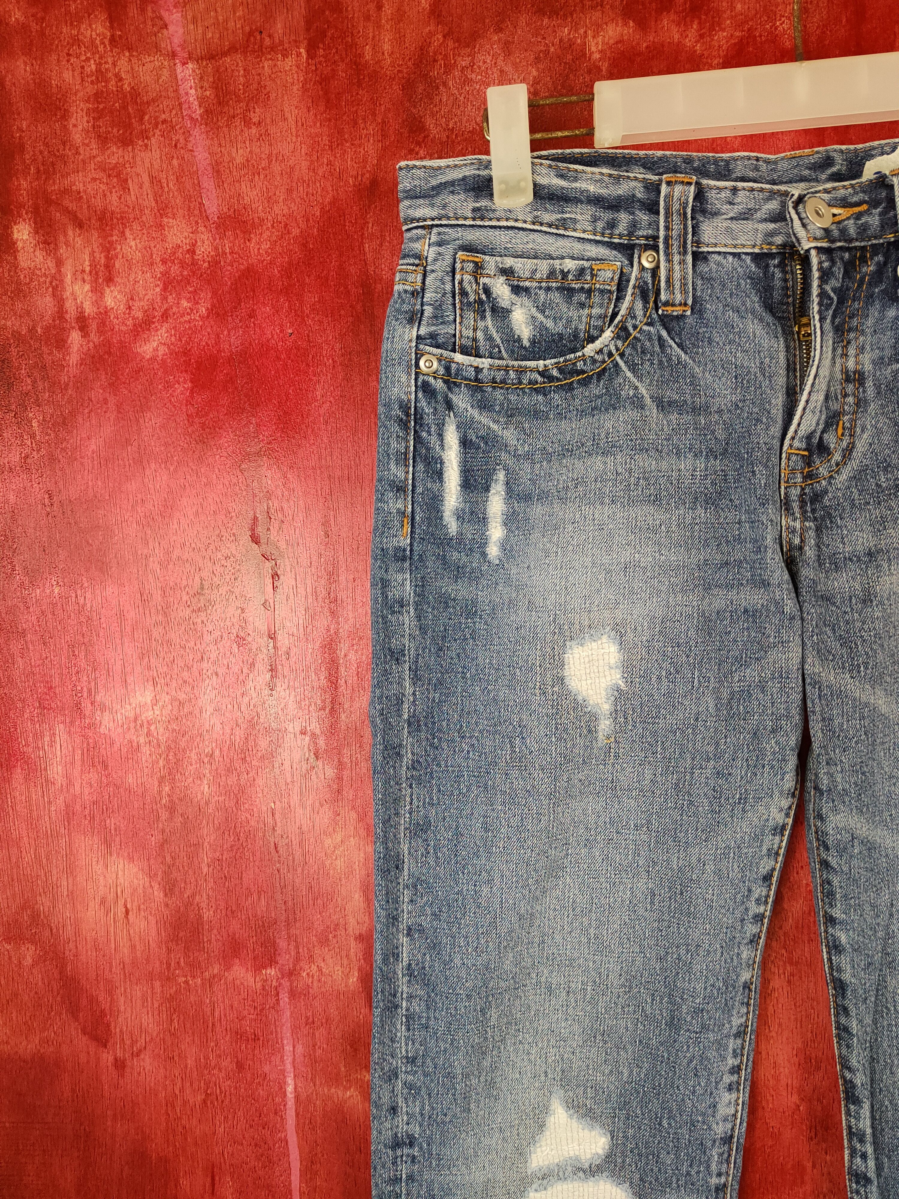 Japanese Brand Japanese Brand Blue distressed Denim #5964 Size 28" / US 6 / IT 42 - 3 Thumbnail