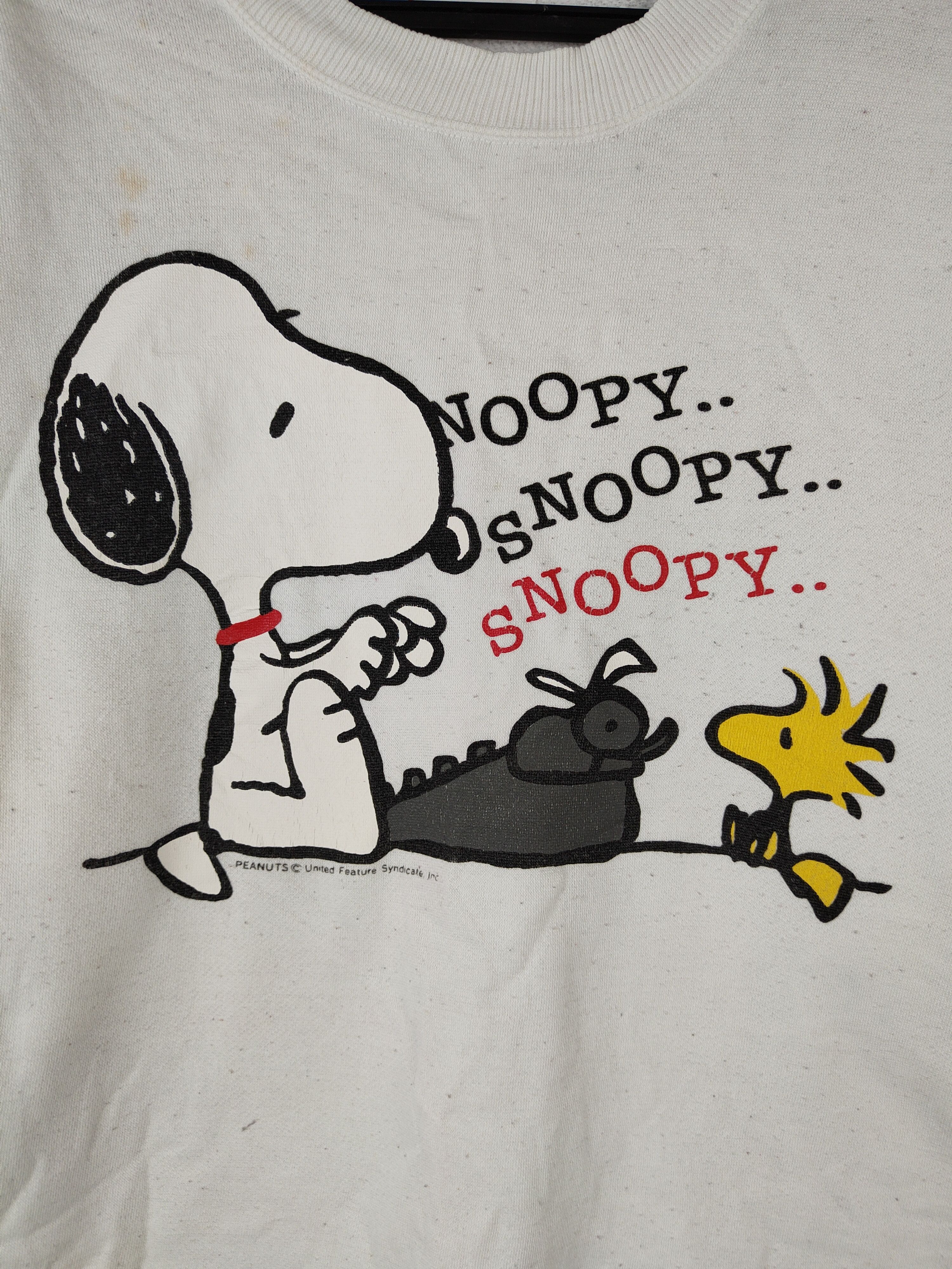 Japanese Brand Peanut - Snoopy vintage White Sweater #S361 Size US L / EU 52-54 / 3 - 3 Thumbnail